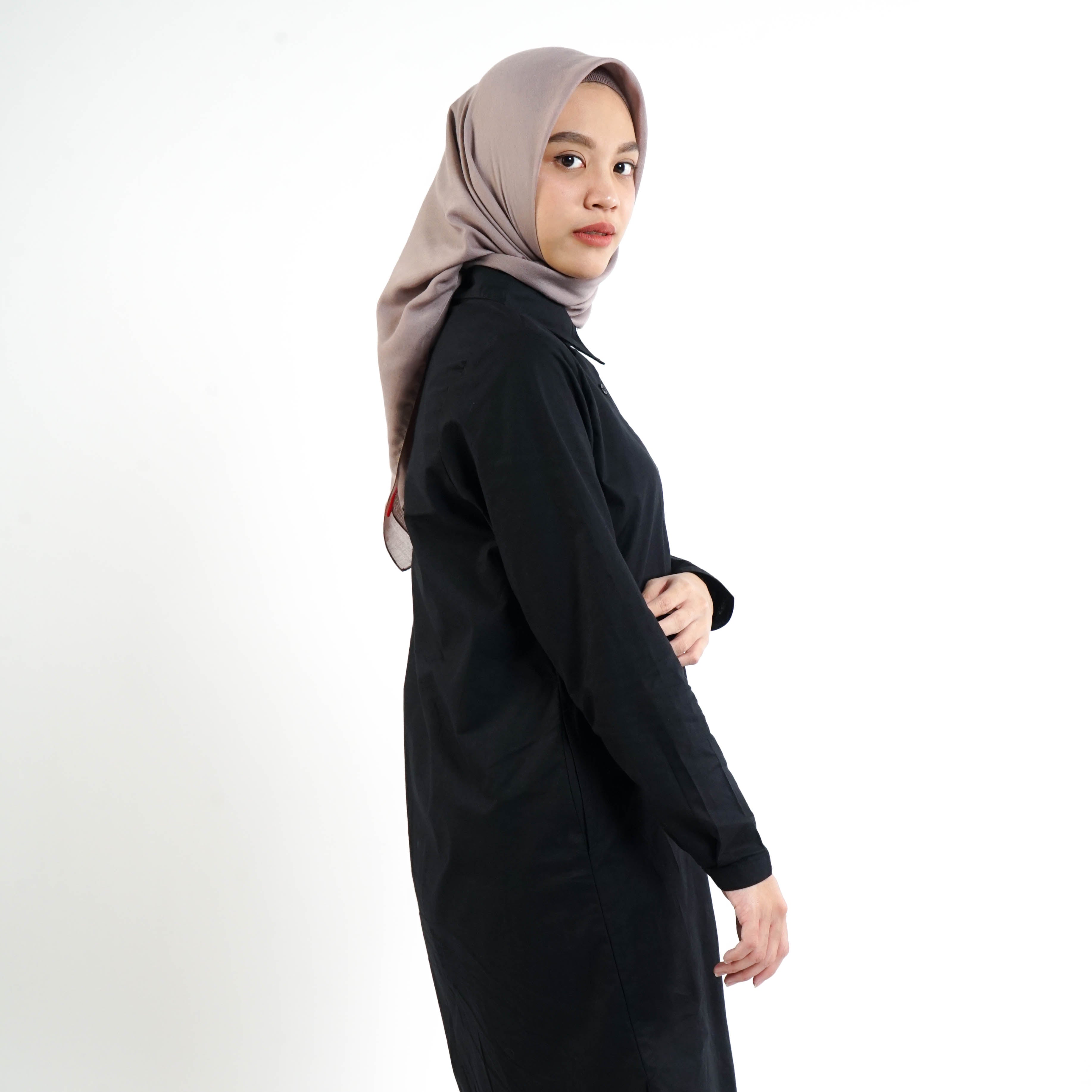 Dauky Atasan Wanita L Tunic Katun Prada - Hitam