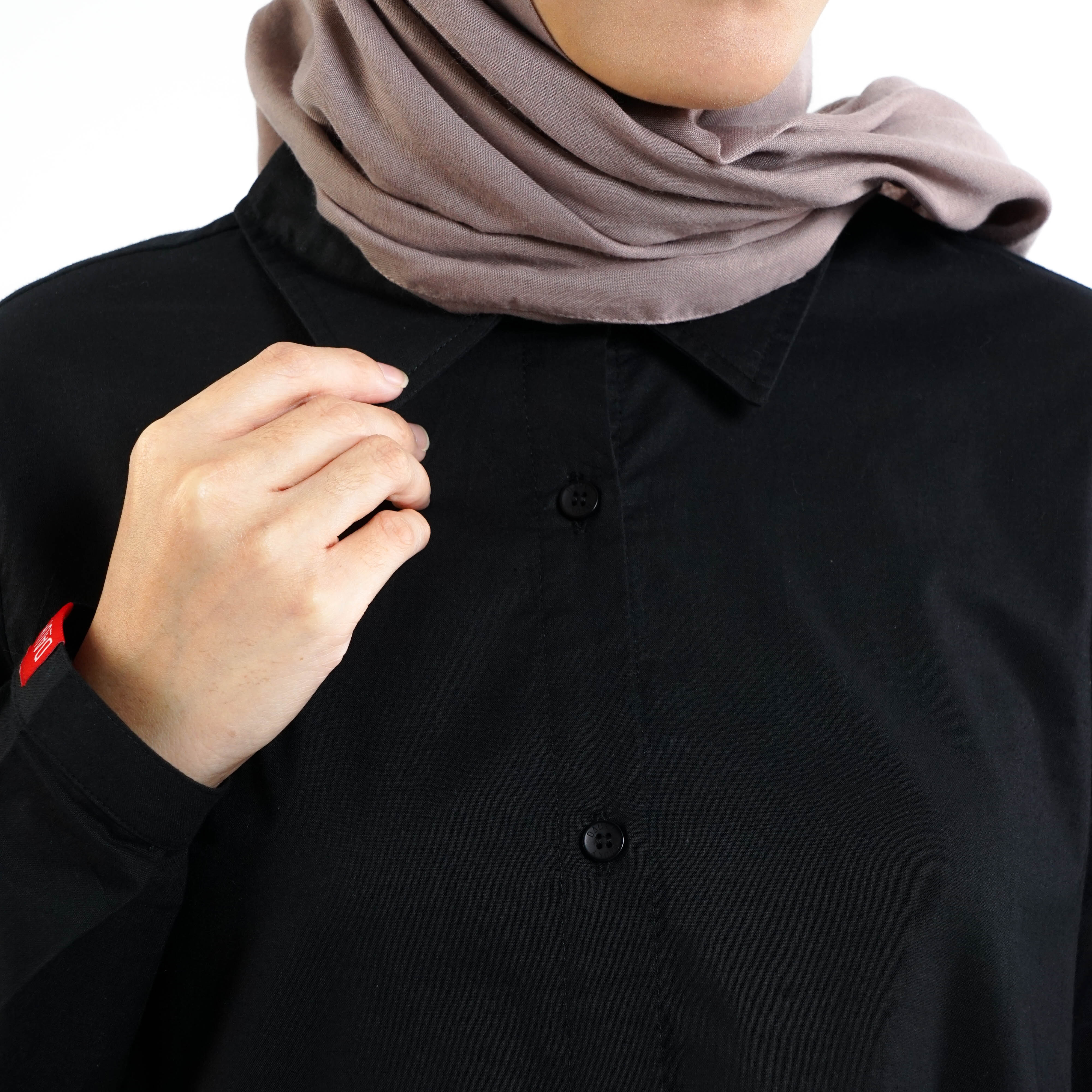 Dauky Atasan Wanita L Tunic Katun Prada - Hitam