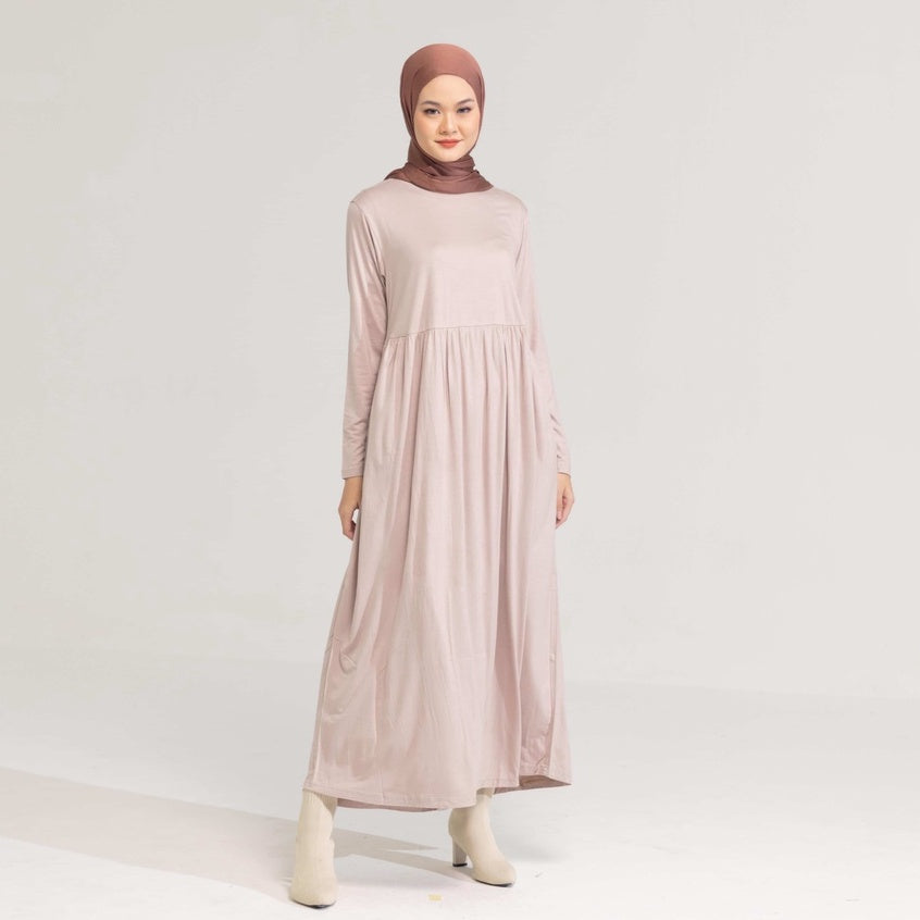 Dress Wanita Muslim Dauky Gamis Inner Dress Laudya - Khaky