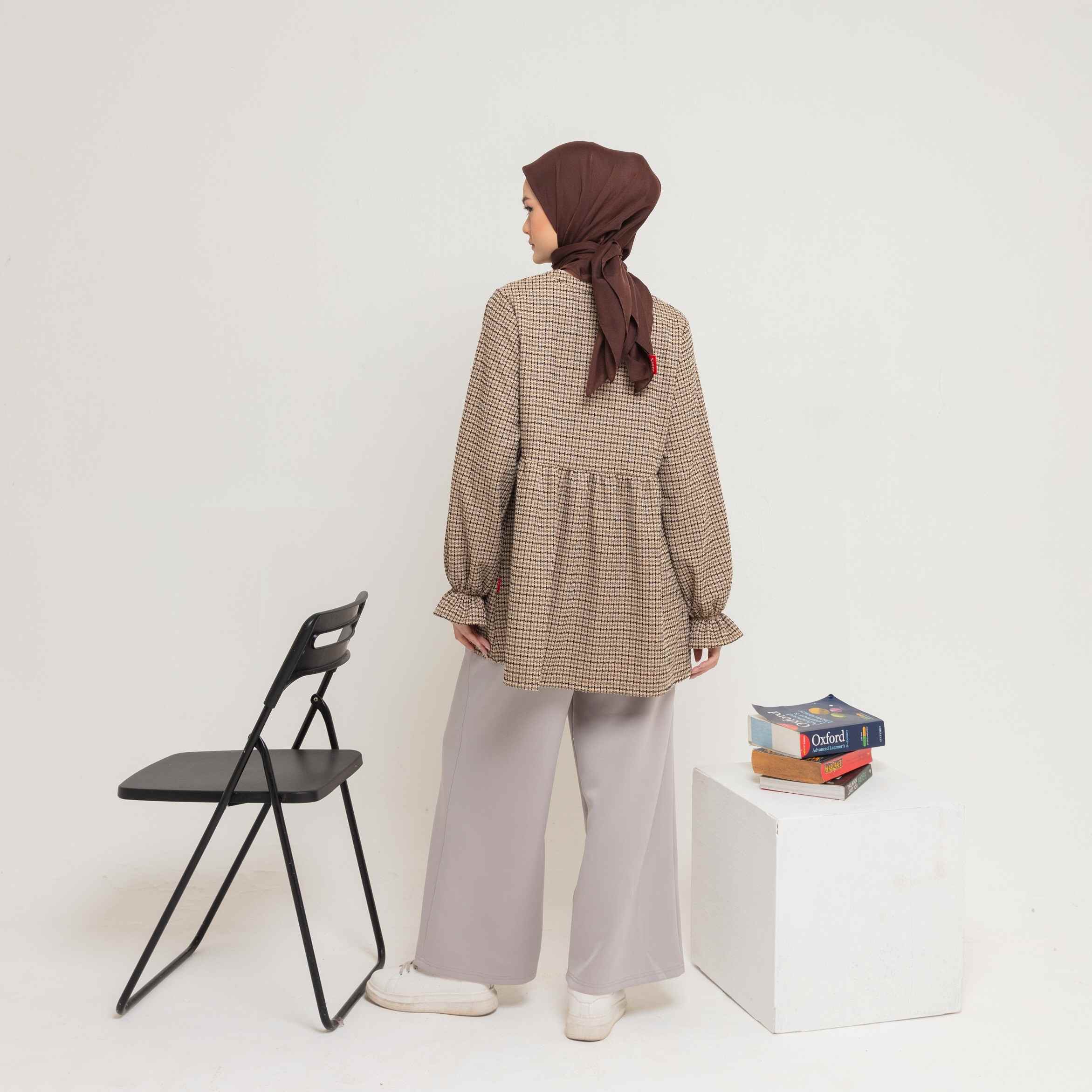 M Tunik Knit Tweed Ruffles - Nude