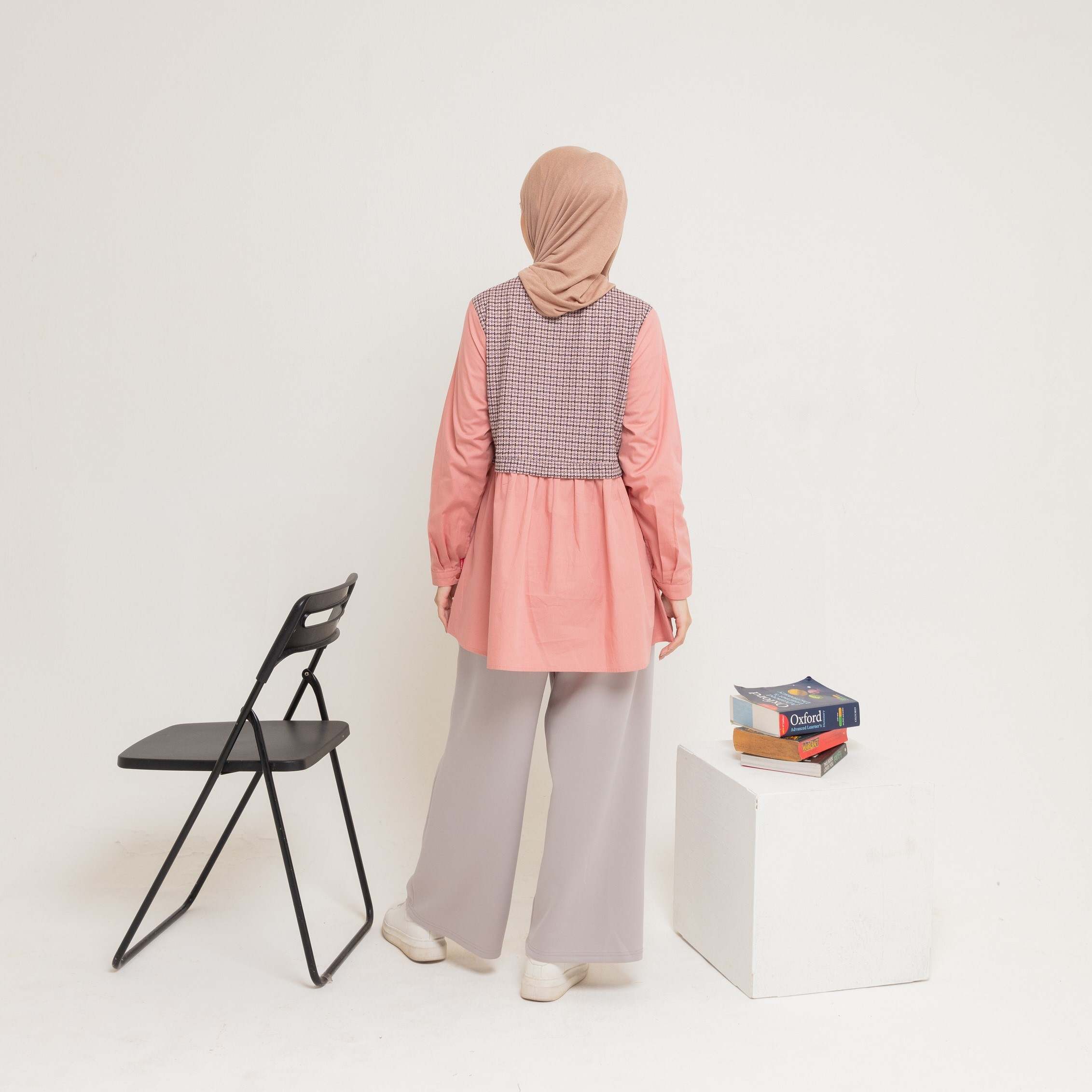 M Tunik Knit Tweed Katun - Pink