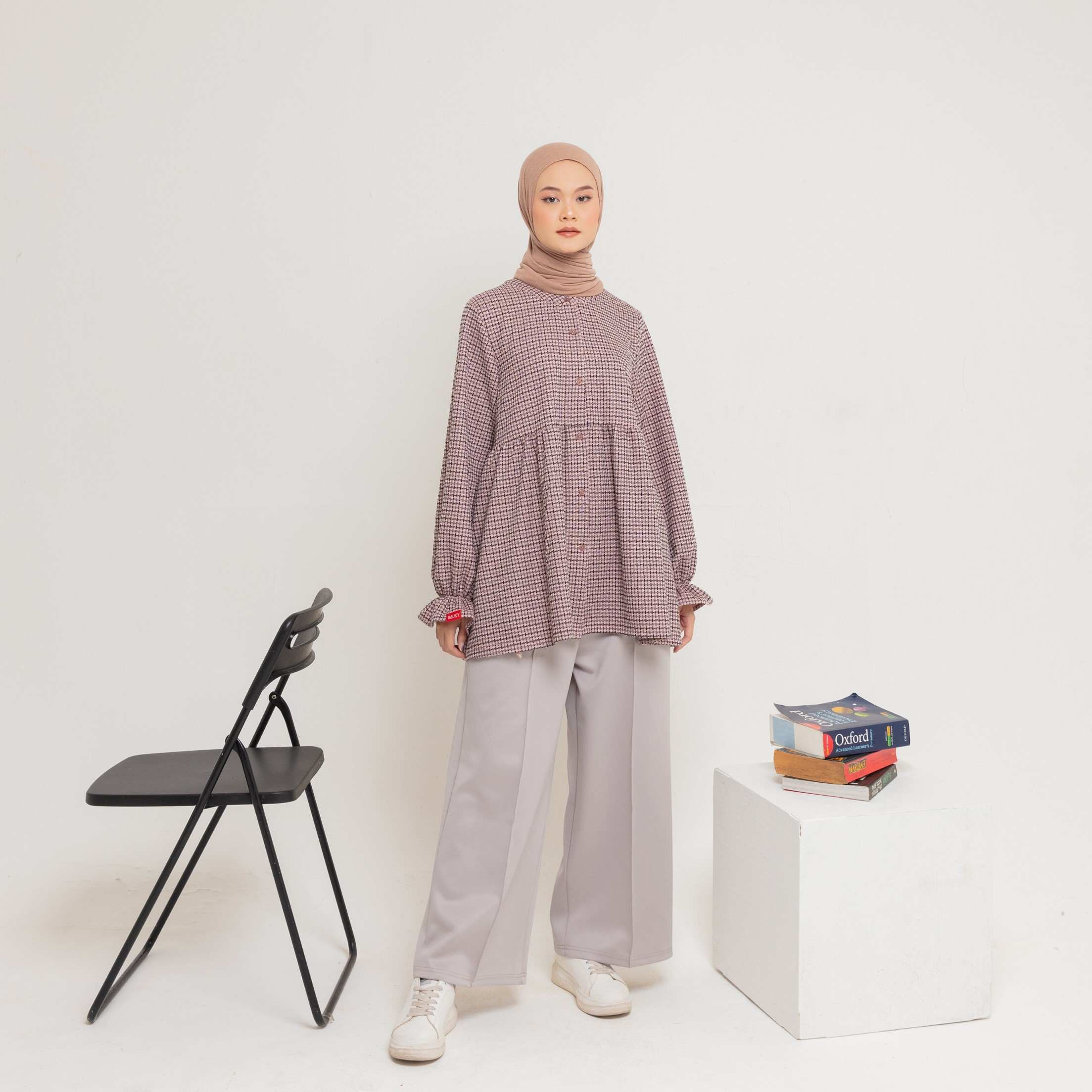 M Tunik Knit Tweed Ruffles