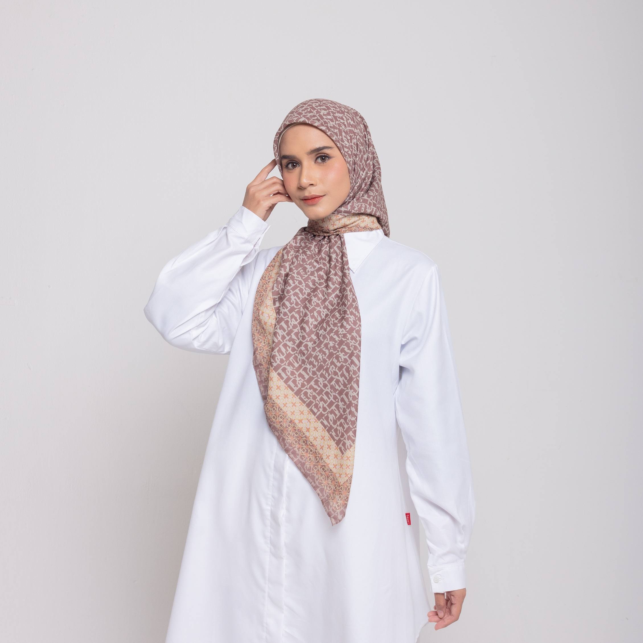 New Monogram Scarf - Nude