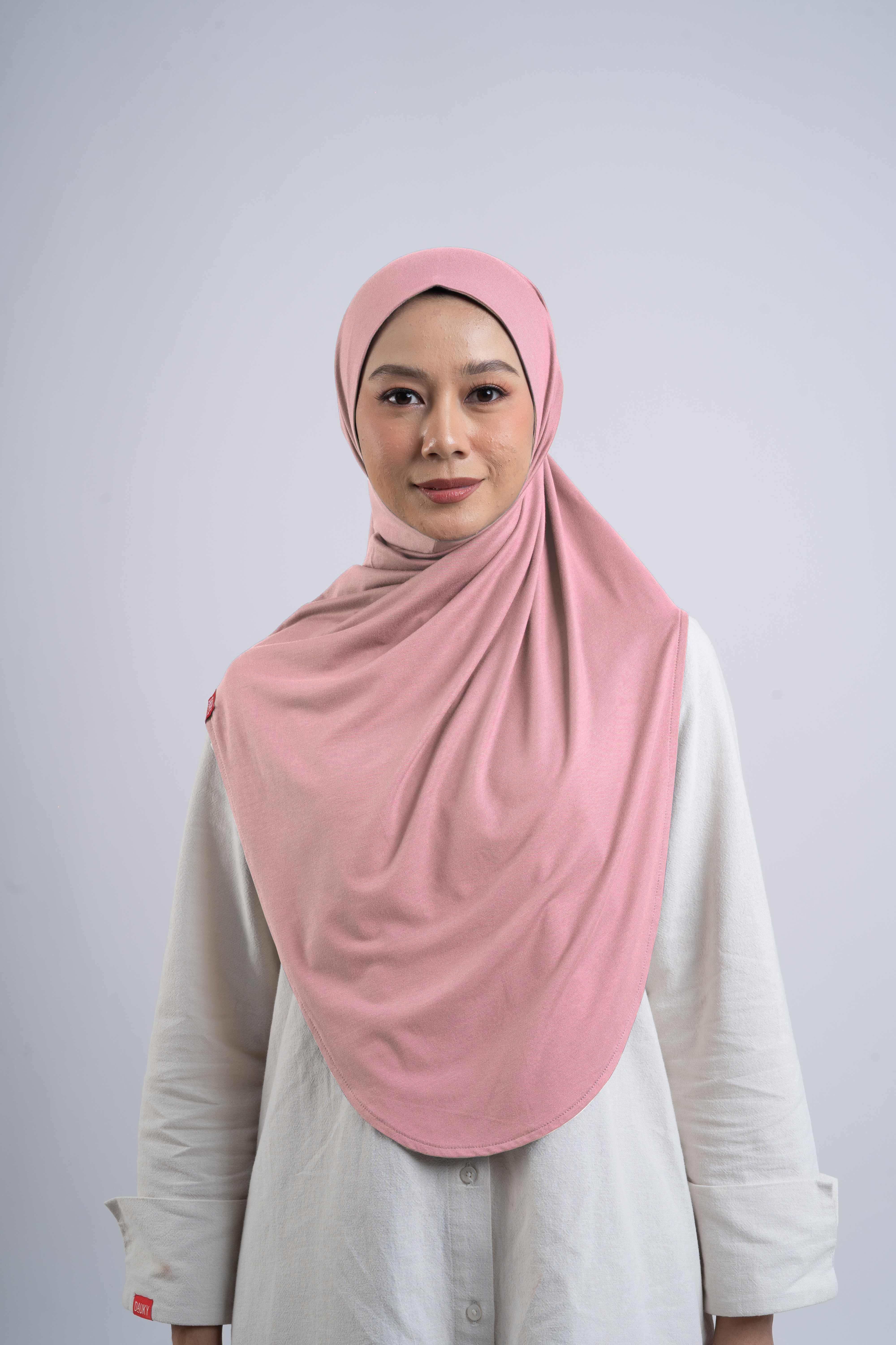 Curvy Instant Hijab - Dusty Pink