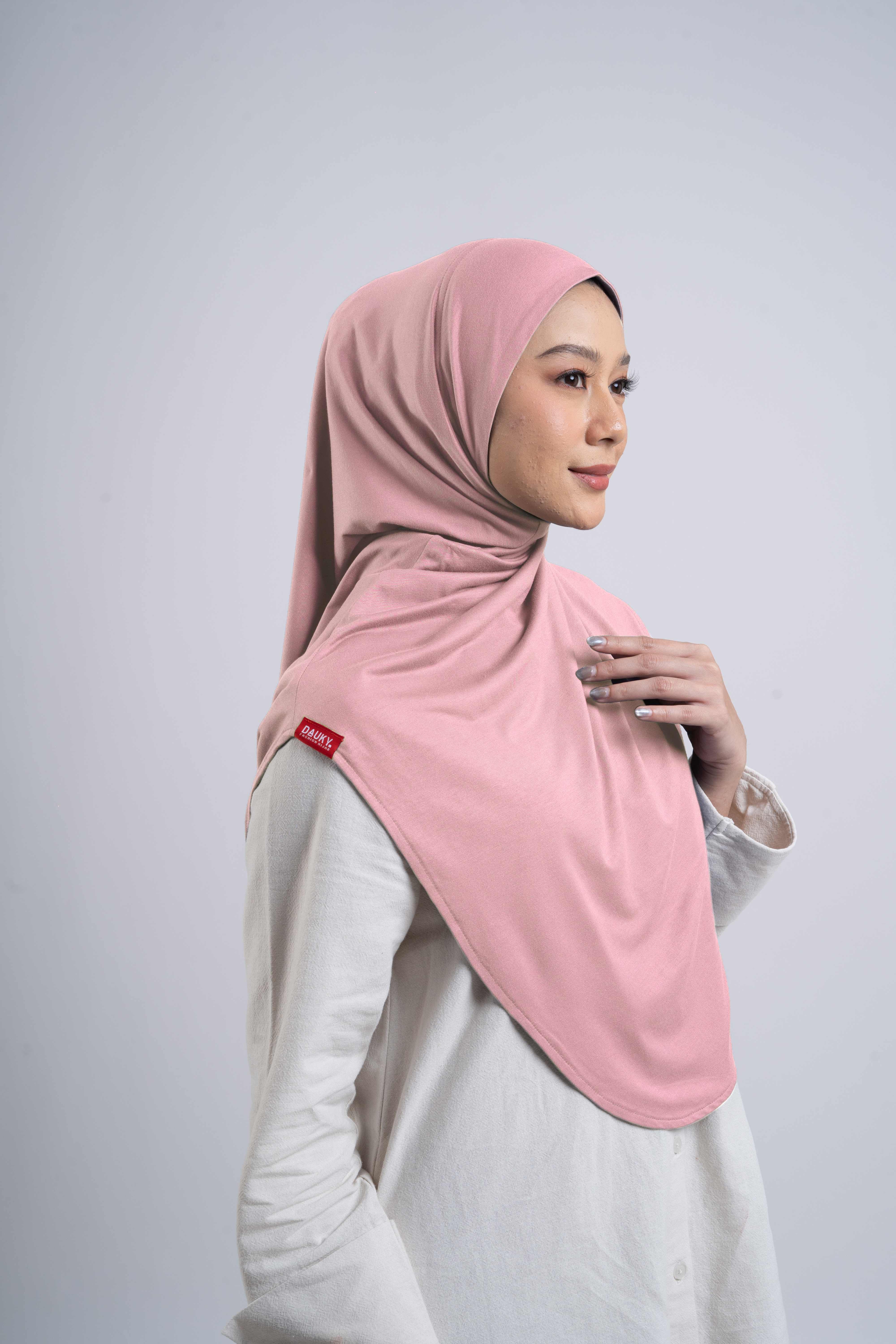 Curvy Instant Hijab - Dusty Pink