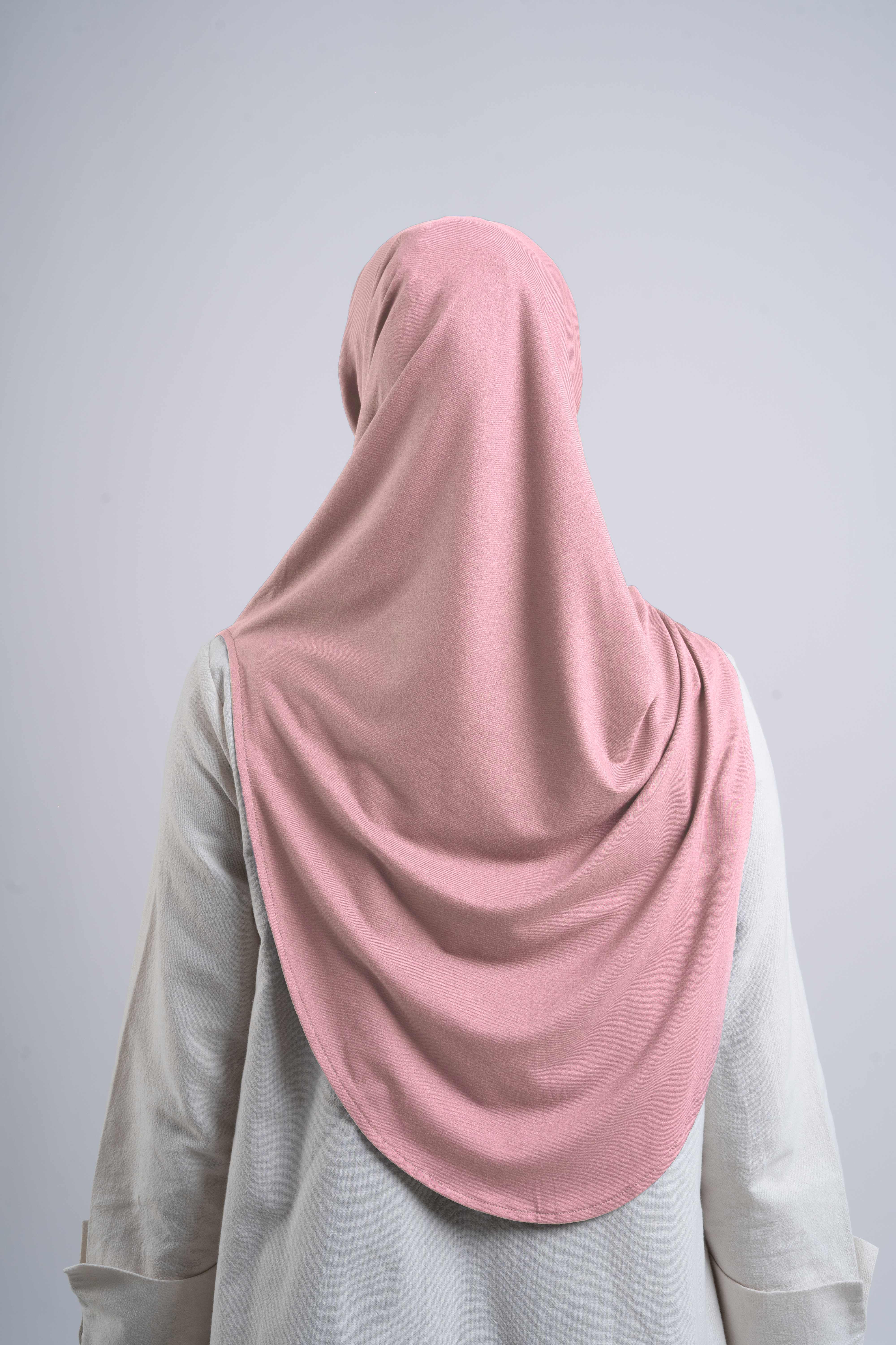 Curvy Instant Hijab - Dusty Pink