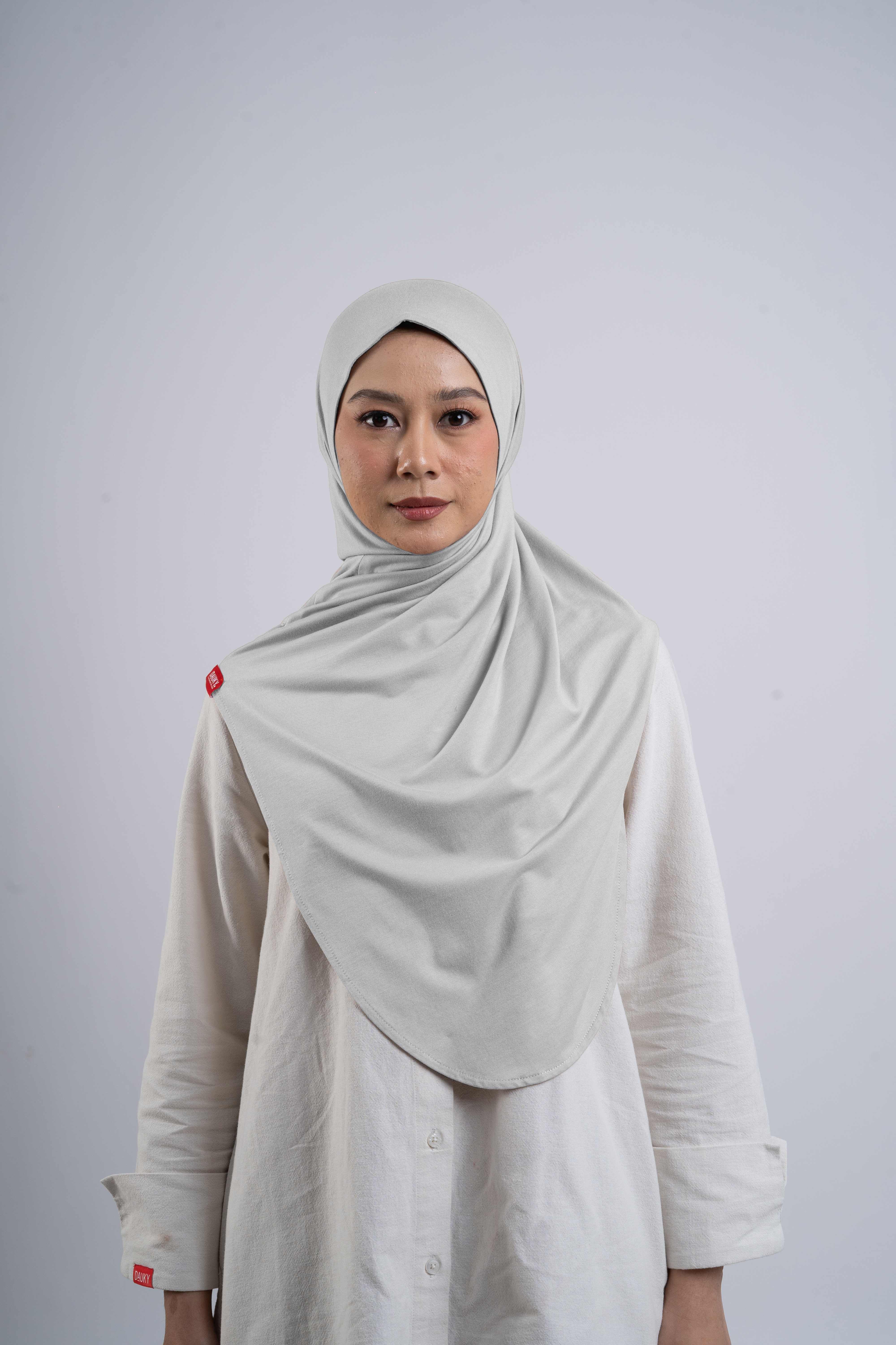 Curvy Instant Hijab - Silver Grey