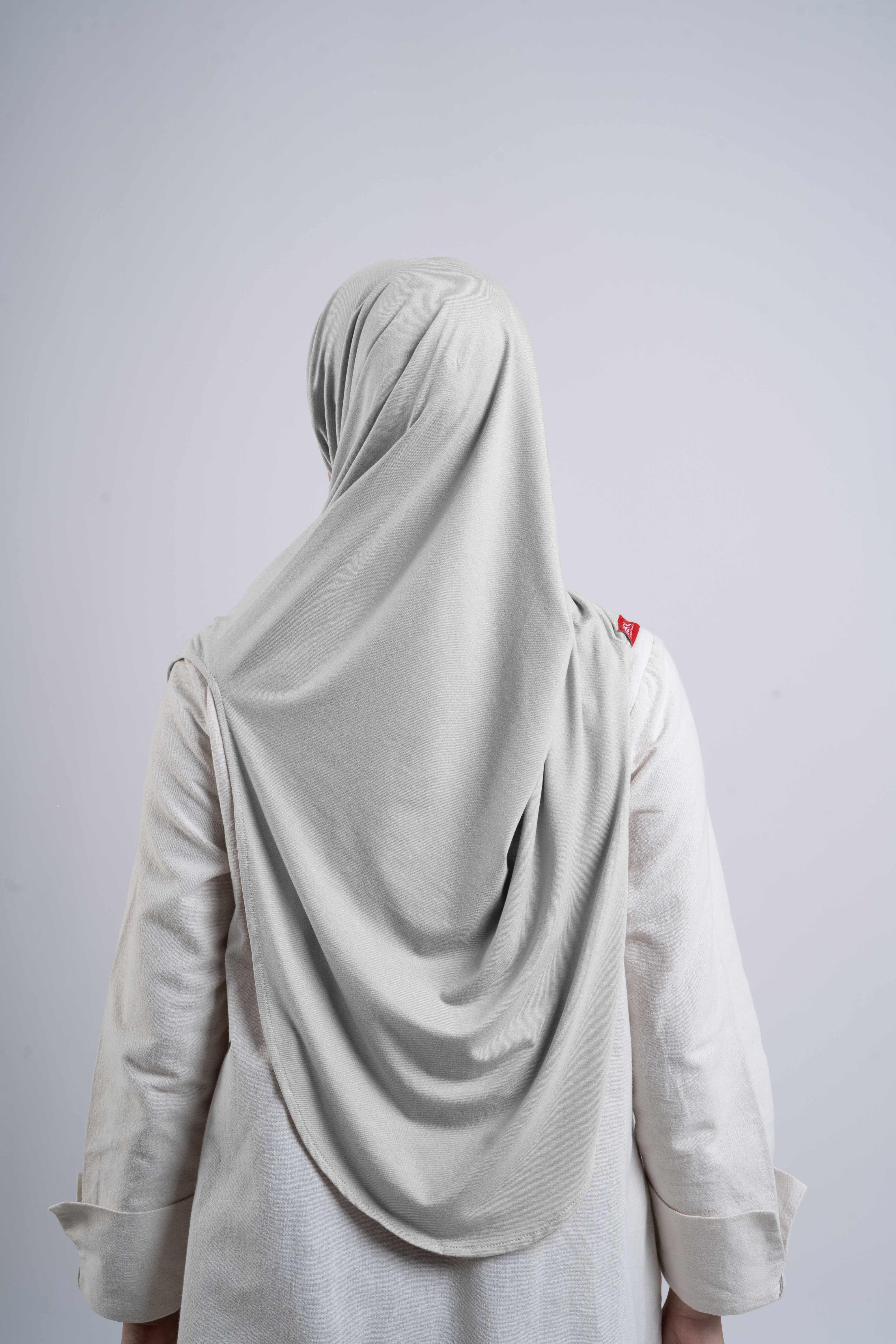 Curvy Instant Hijab - Silver Grey