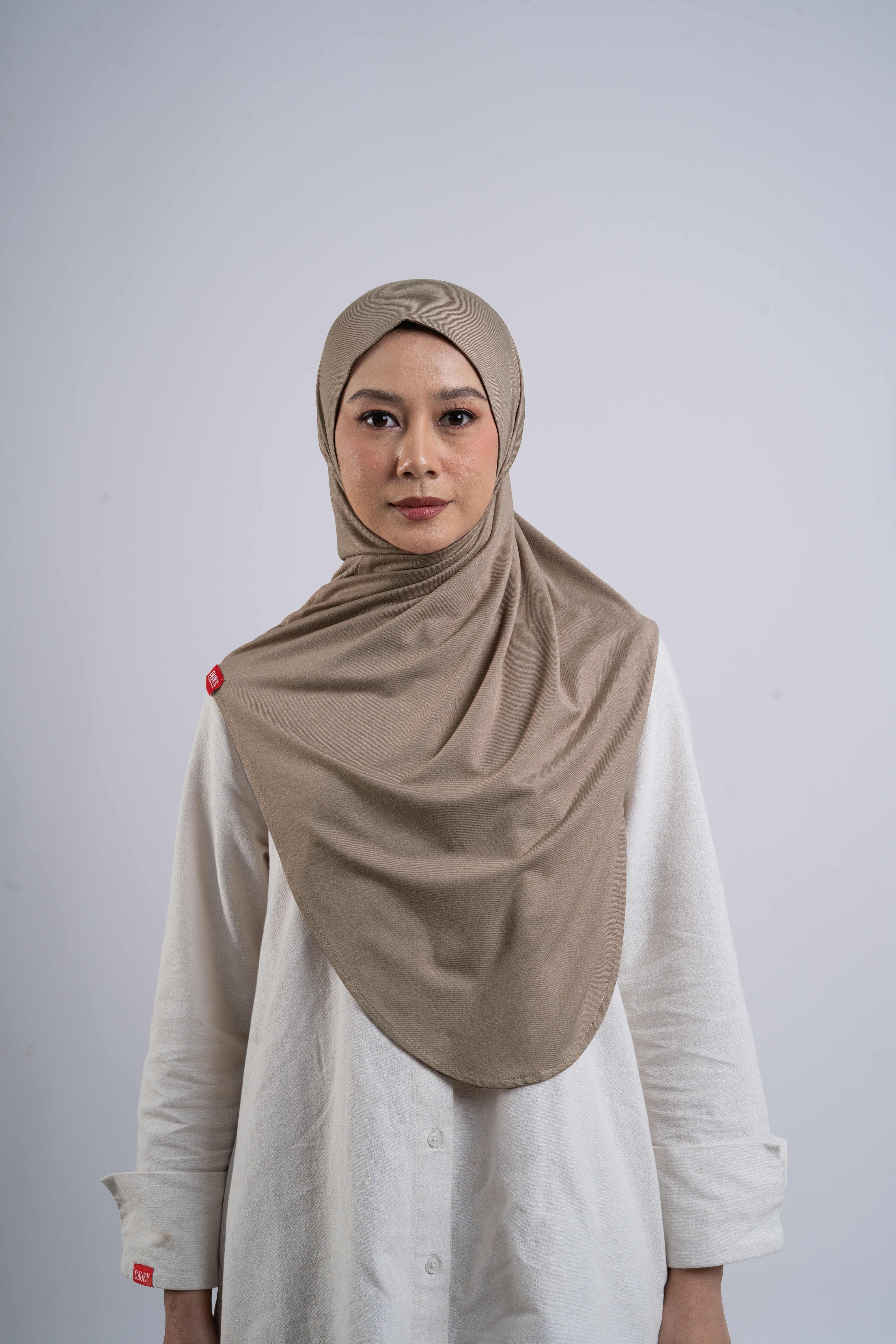 Curvy Instant Hijab - Taupe
