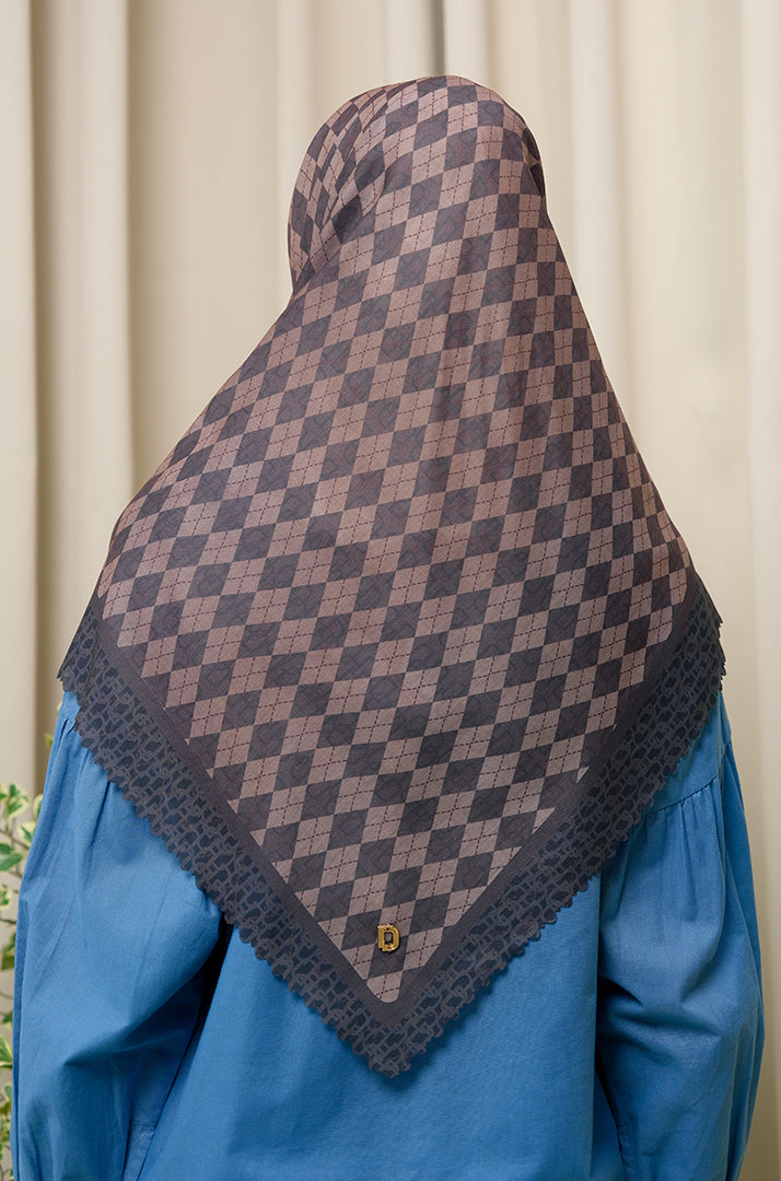 Classic Geo Premium Scarf - Dark Brown