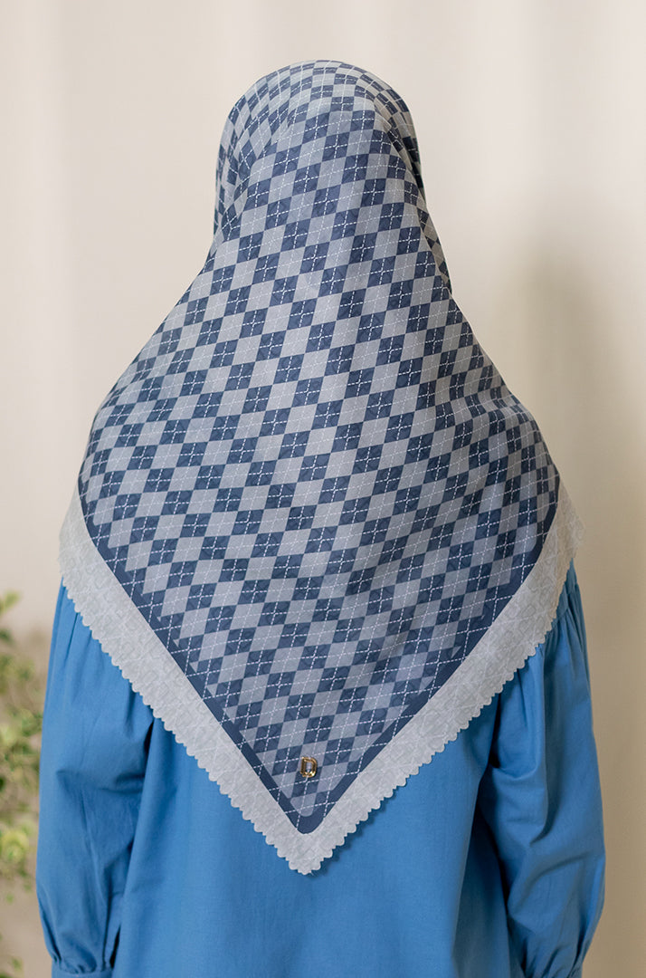 Classic Geo Premium Scarf - Midnight Blue