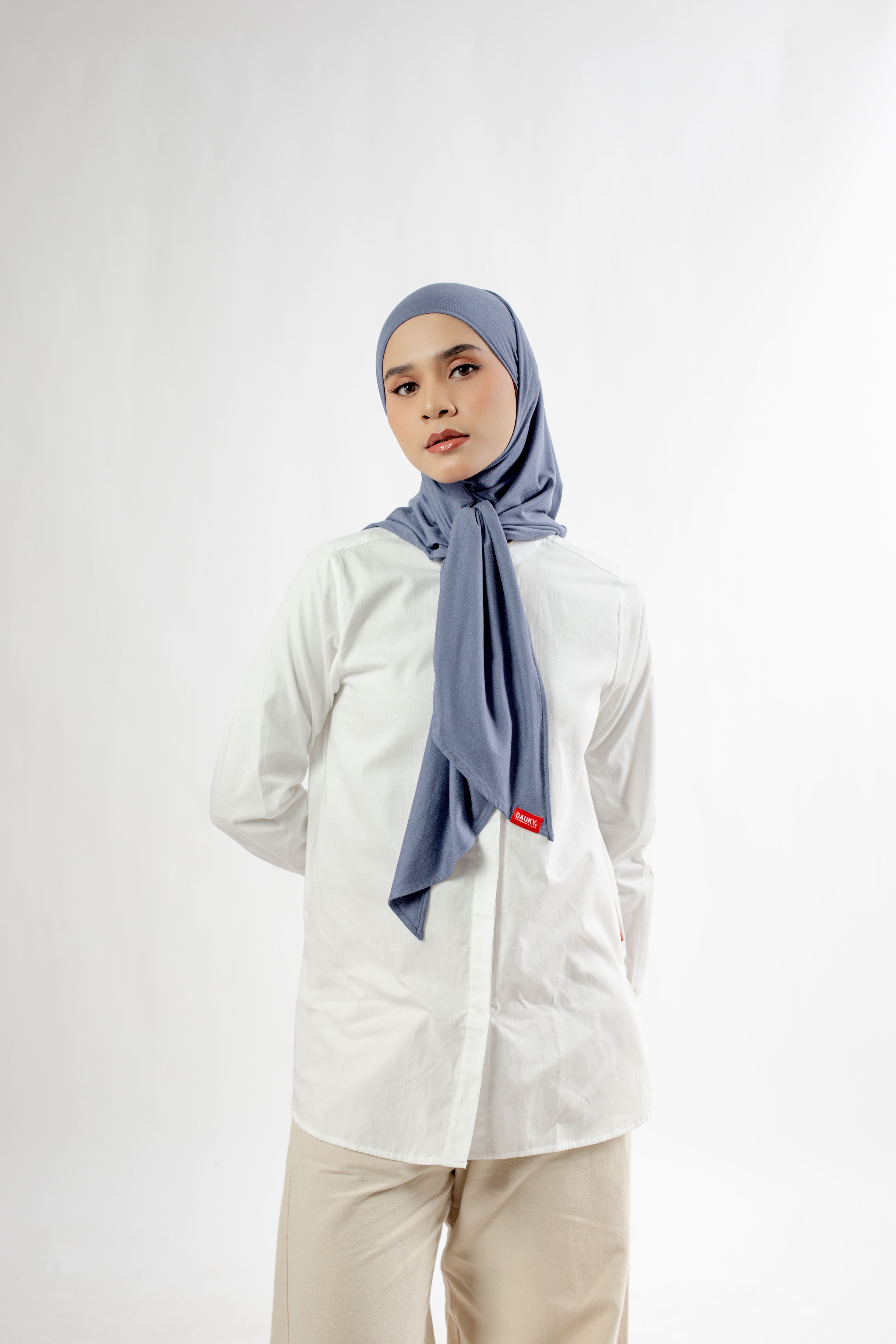 Small String Instant Hijab - Denim