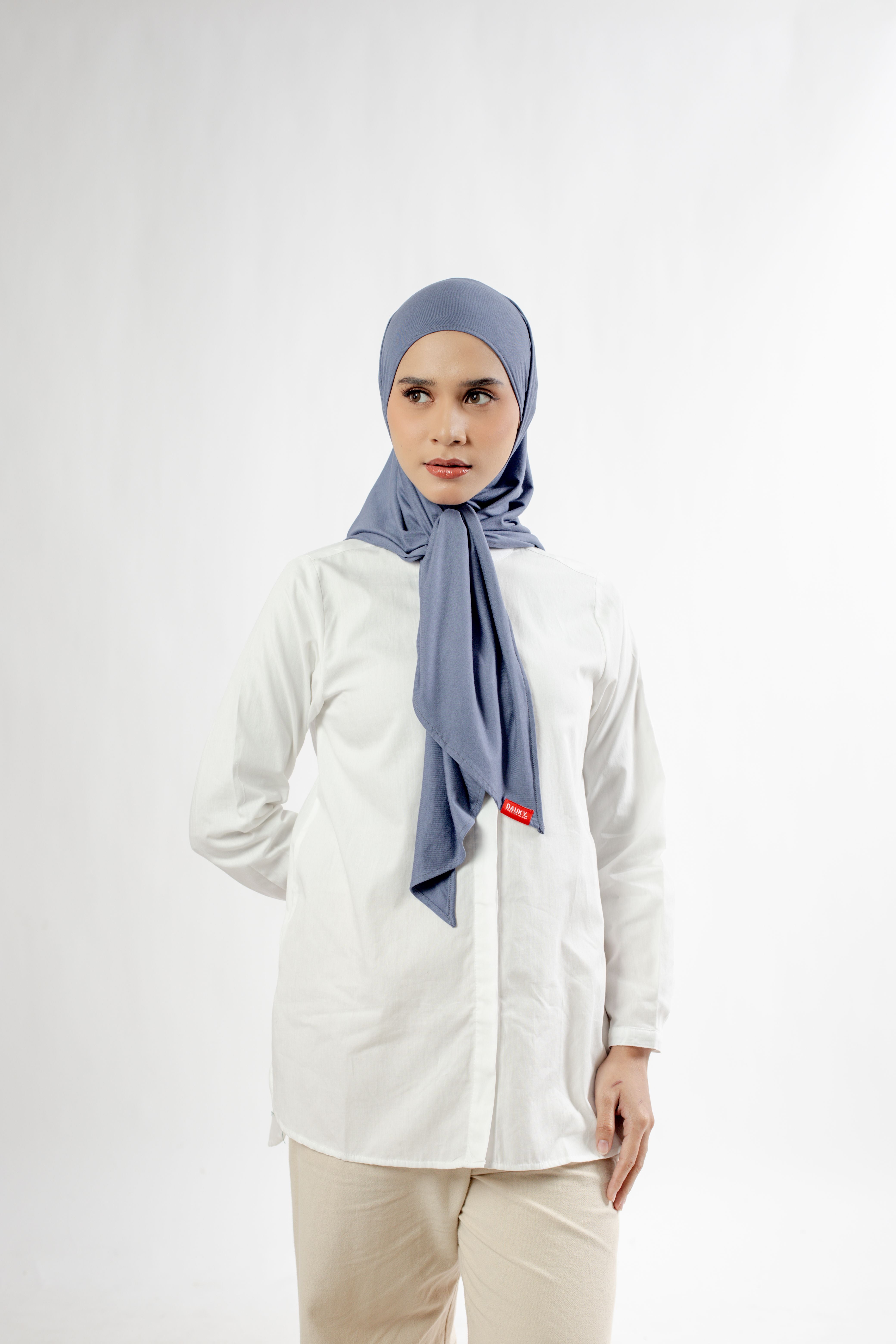 Small String Instant Hijab - Denim