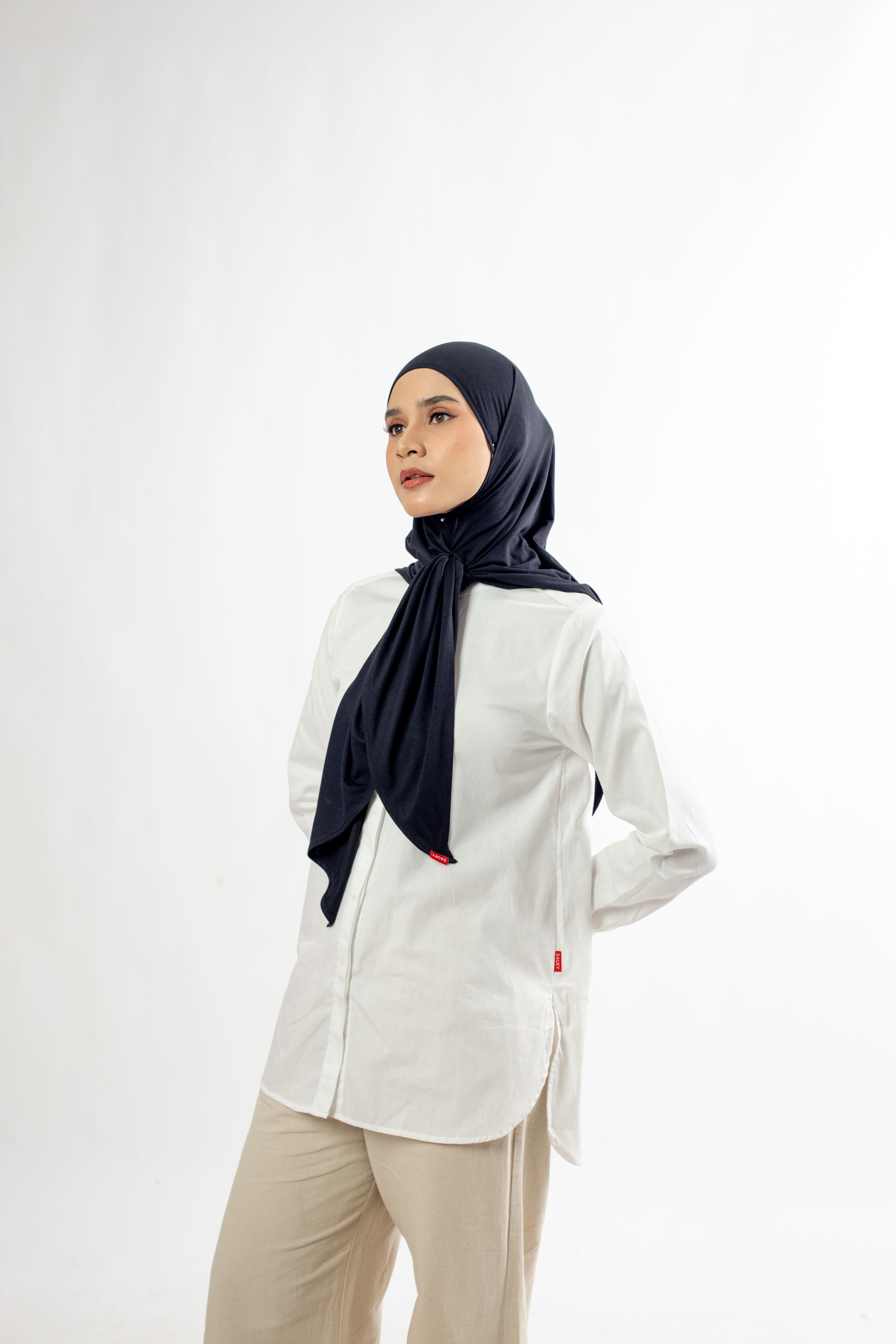 Small String Instant Hijab - Black