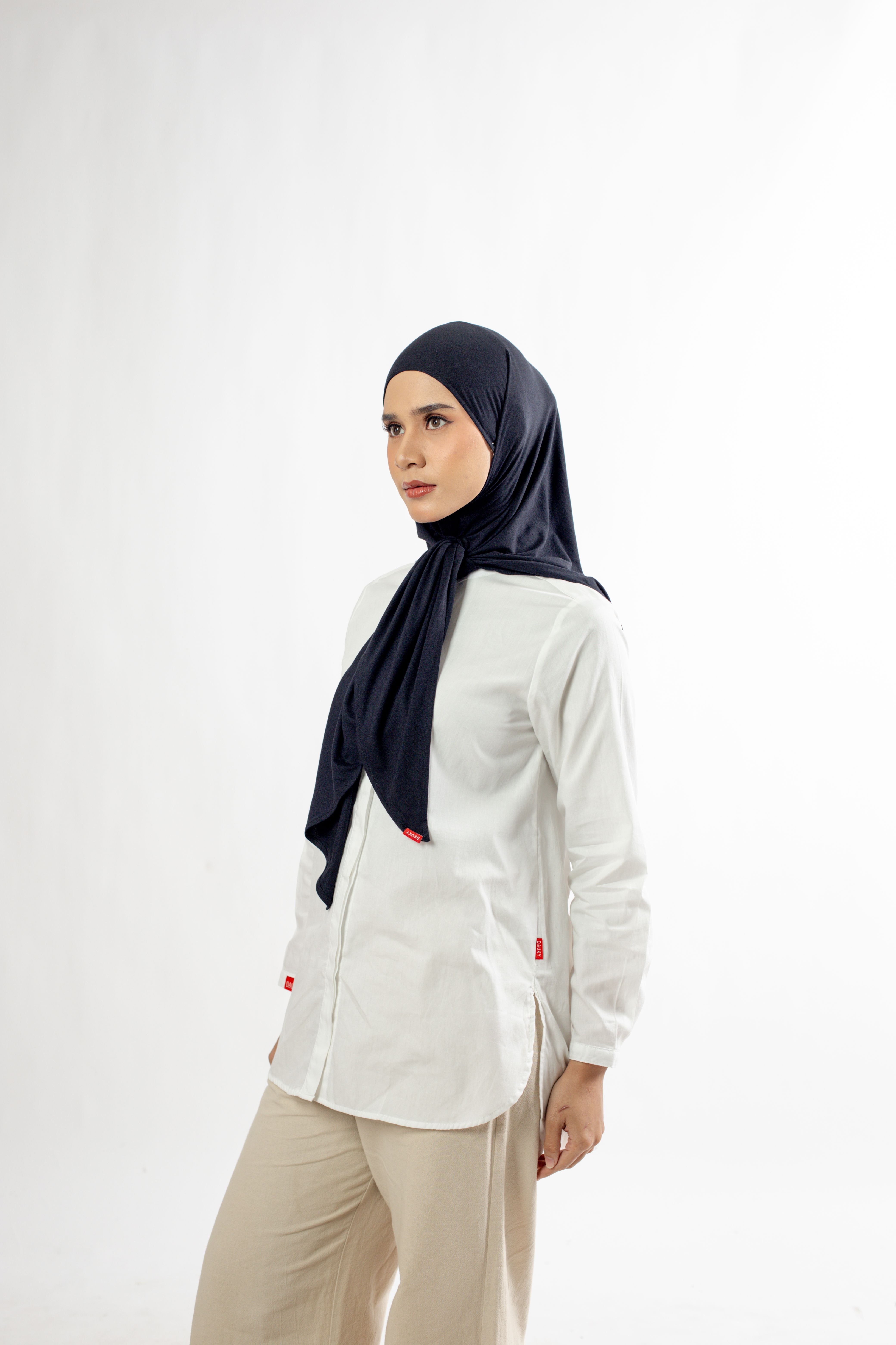 Small String Instant Hijab - Black