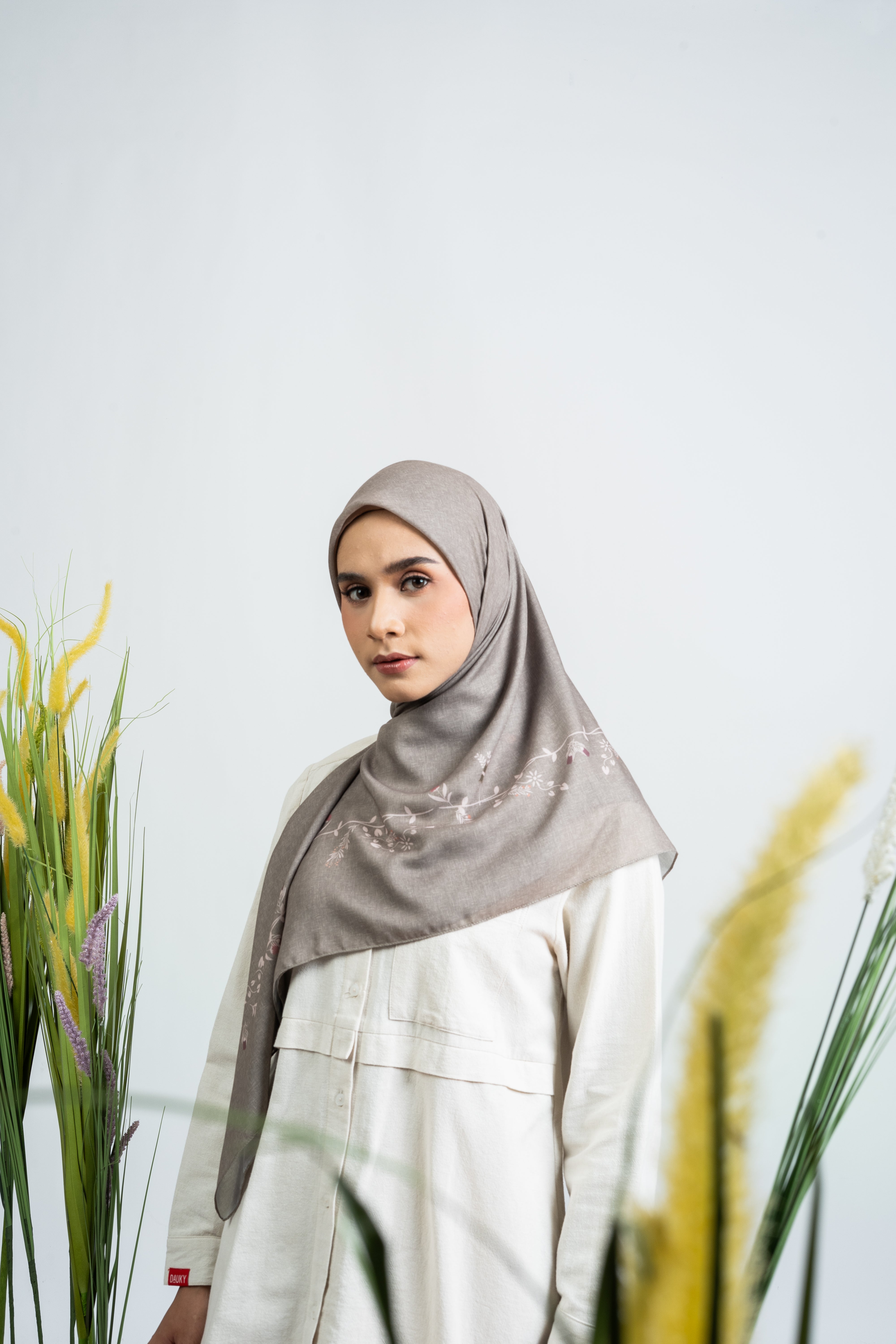 Melbourne Floral Scarf - Olive