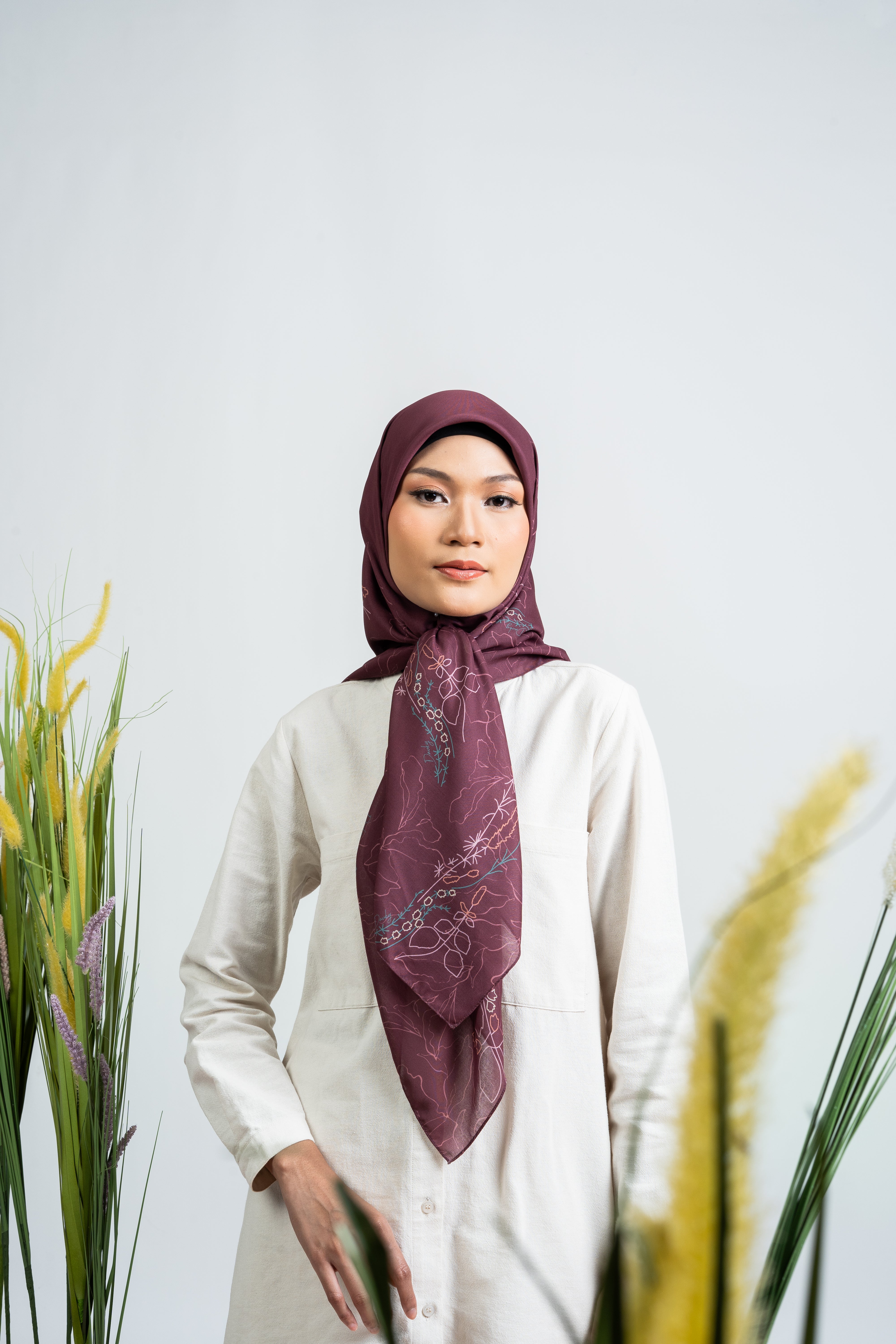Melbourne Wild Flower Scarf - Rose Wood