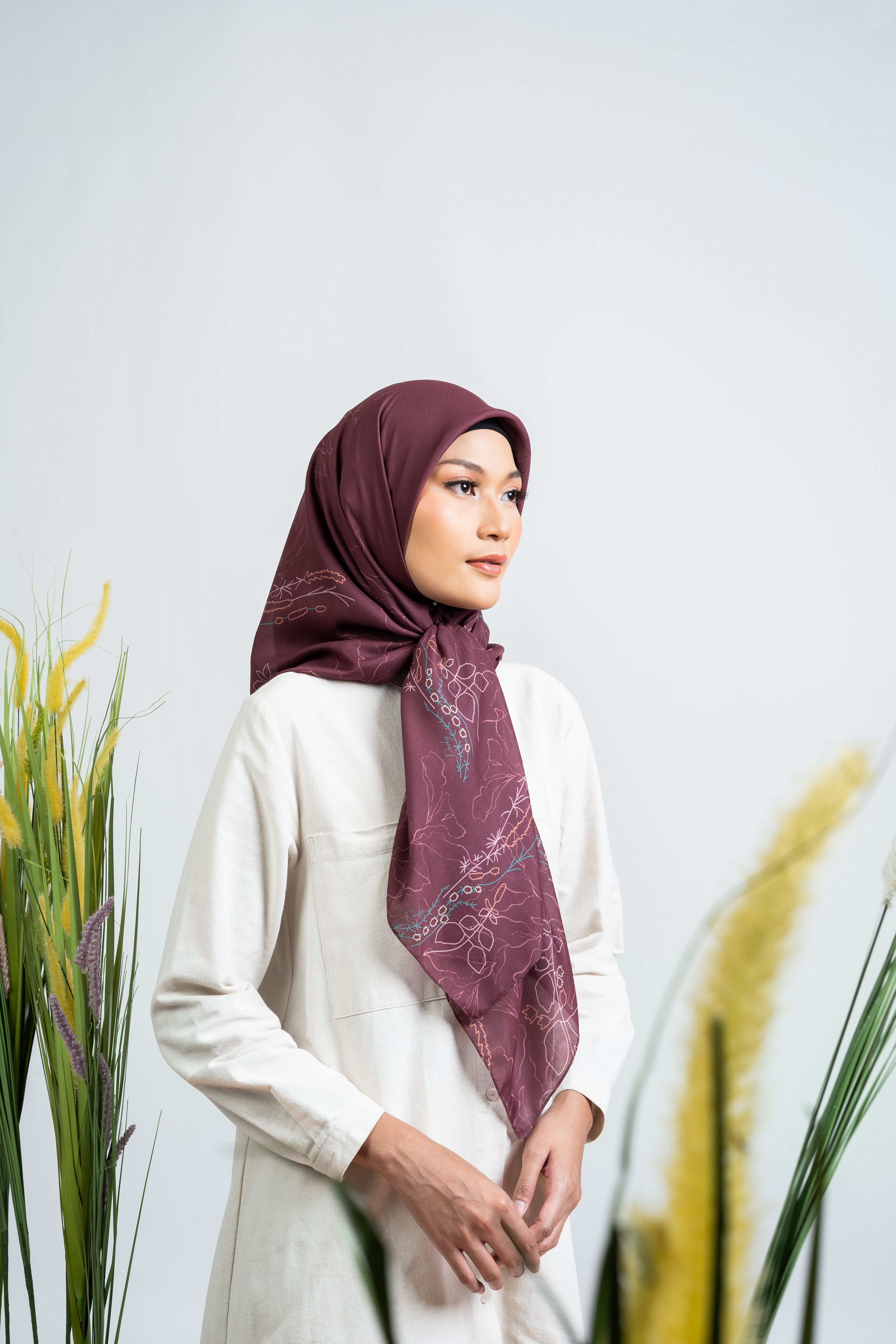 Melbourne Wild Flower Scarf - Rose Wood