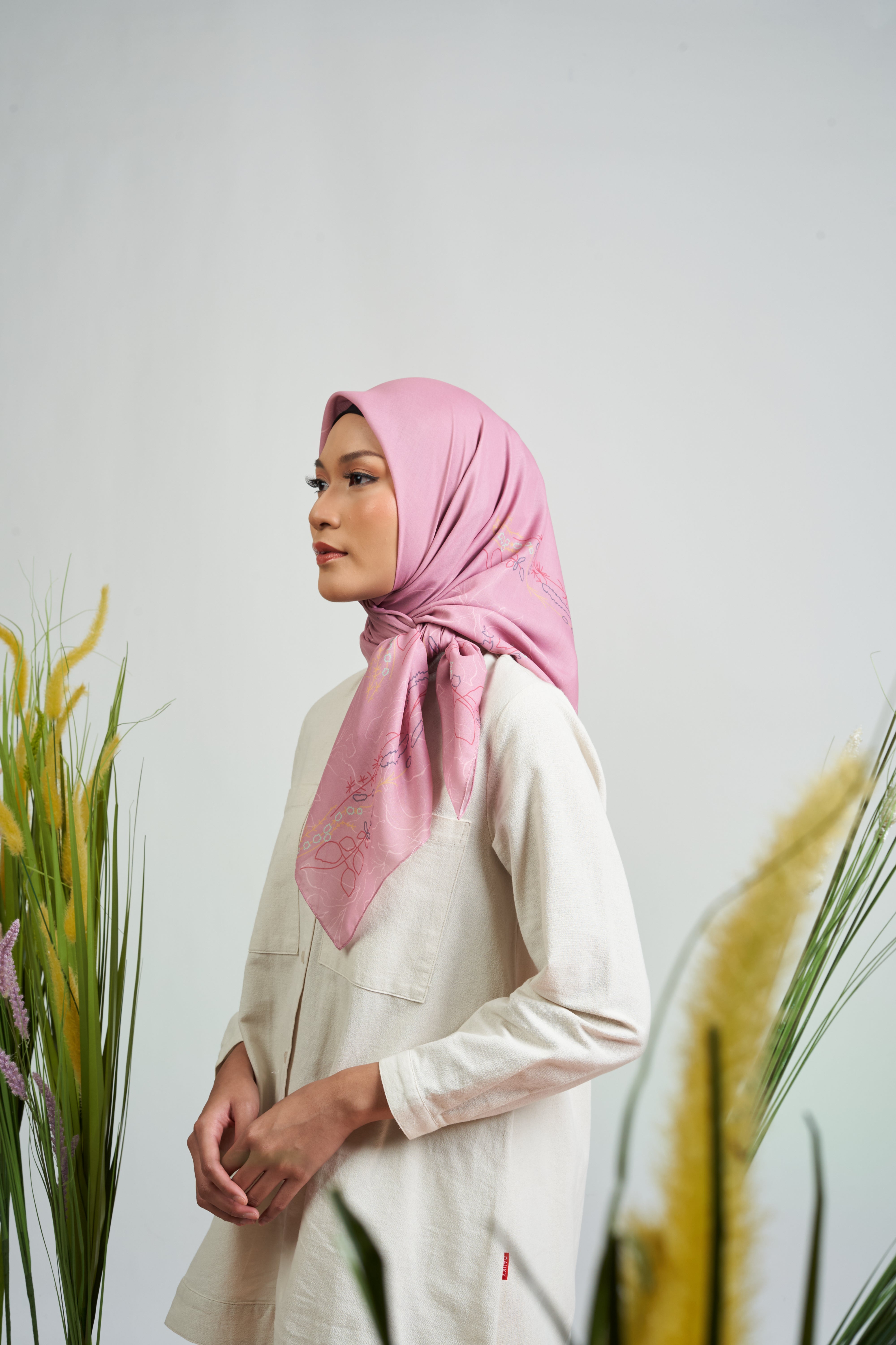 Melbourne Wild Flower Scarf - Dusty Pink