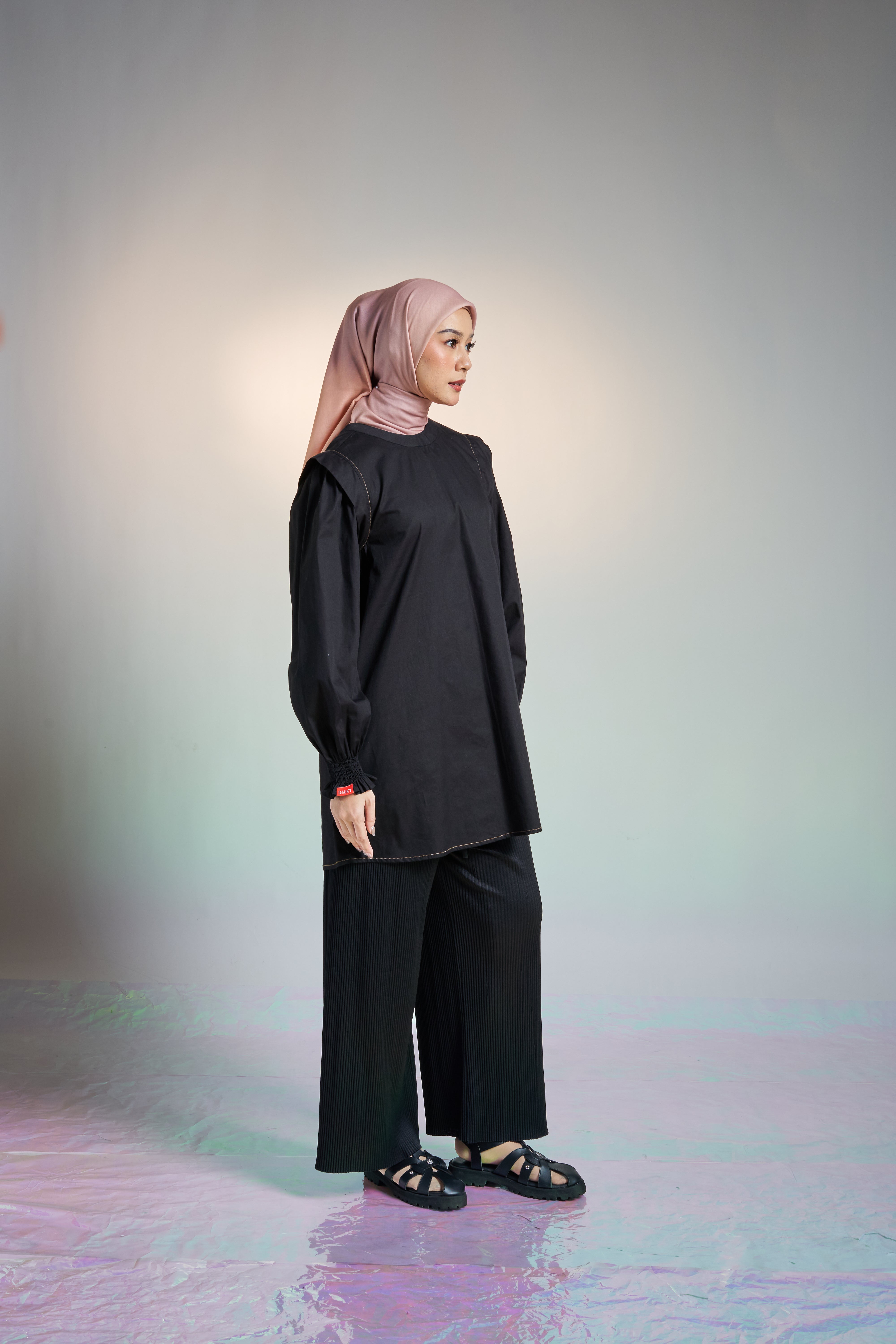 M TUNIC AIRY COTTON - BLACK