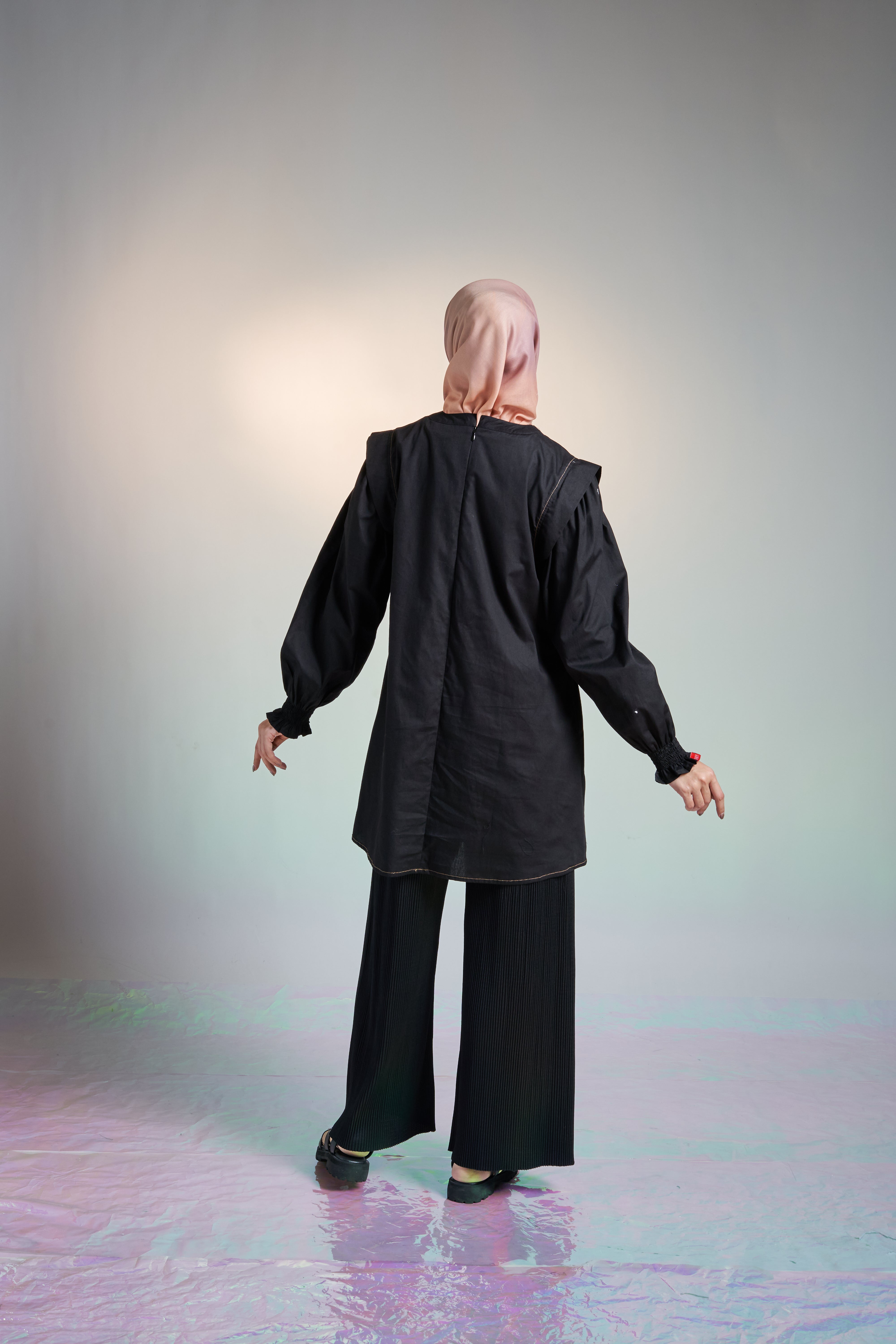 M TUNIC AIRY COTTON - BLACK