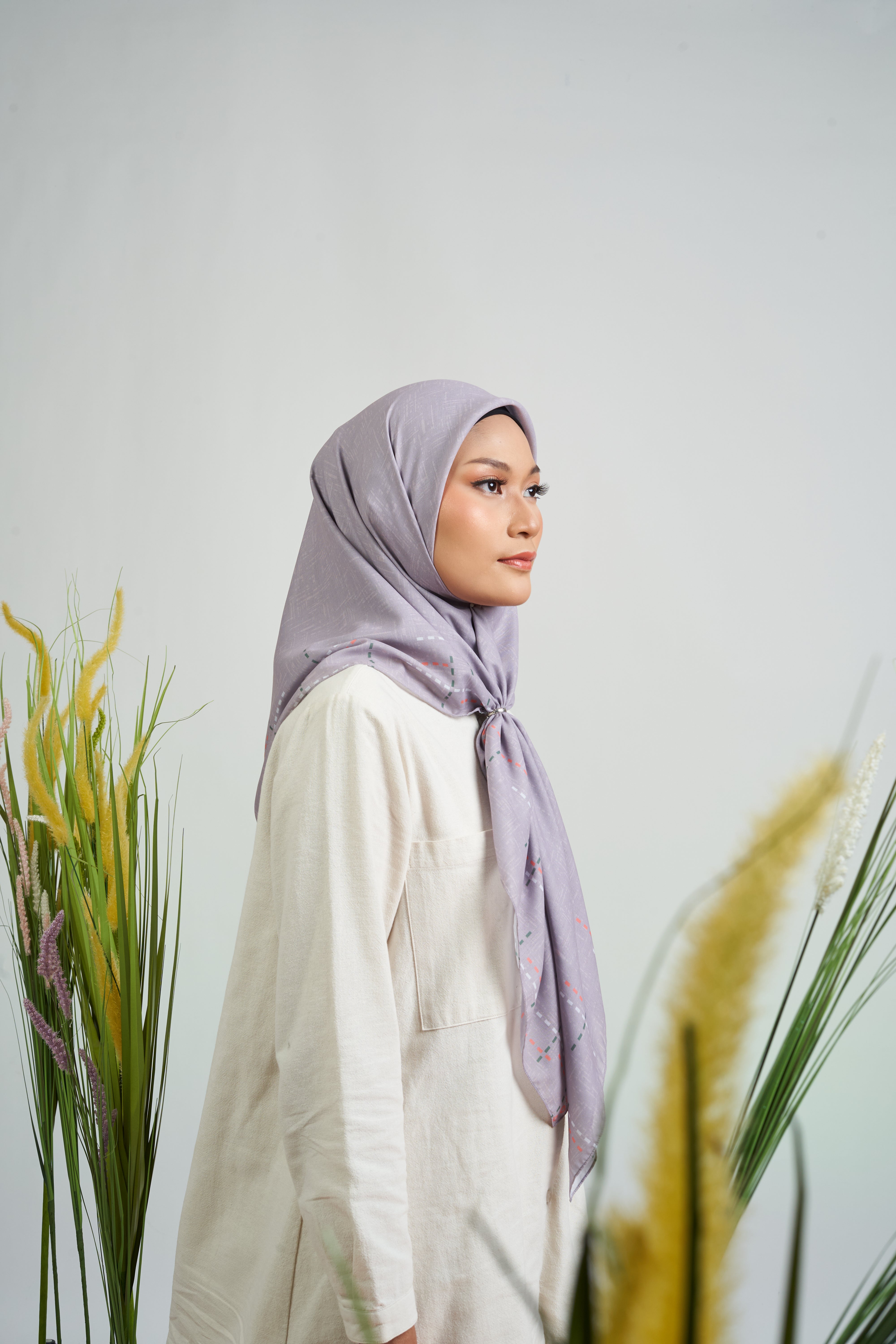 MELBOURNE LINED STITCHES SCARF - TAUPE