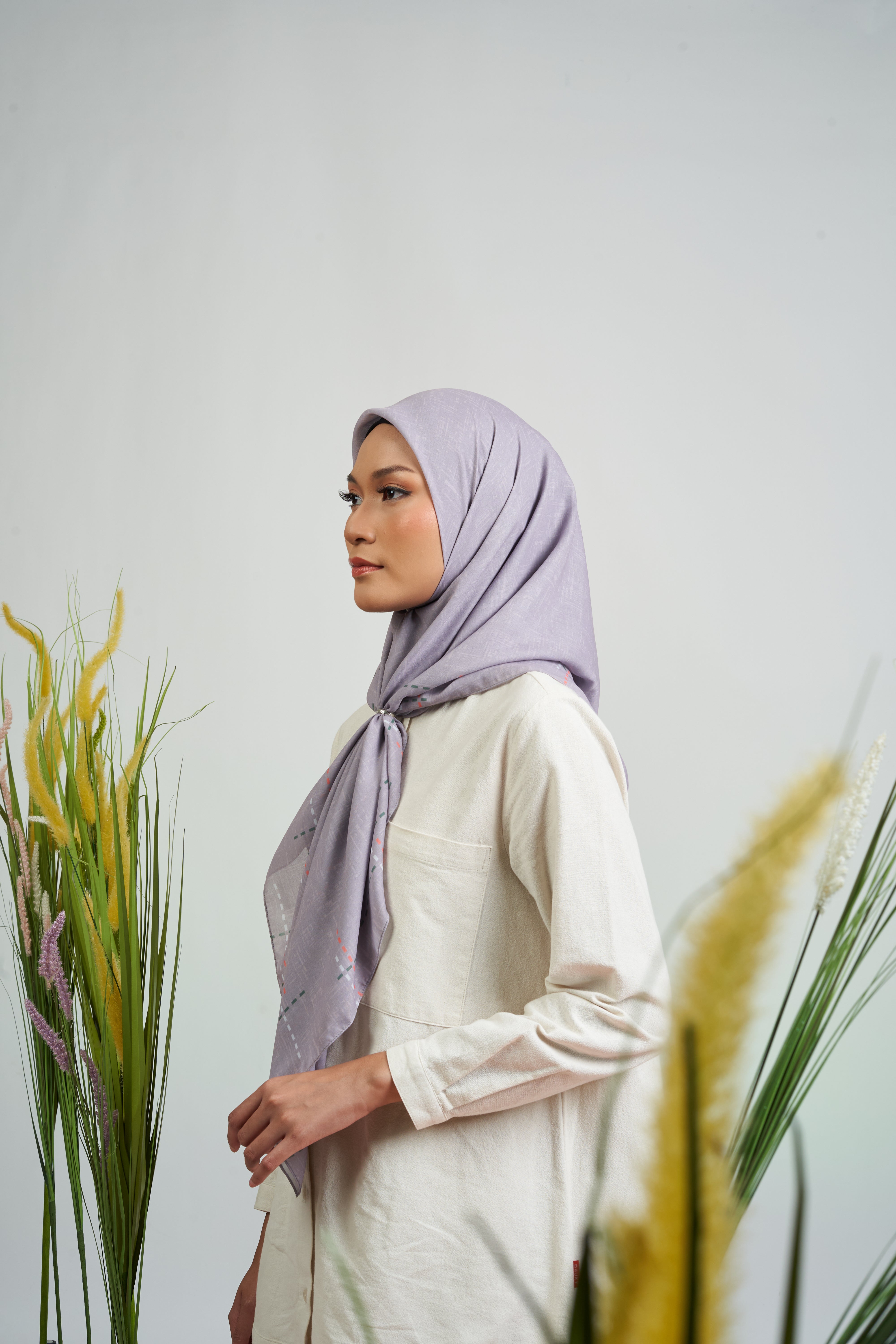 MELBOURNE LINED STITCHES SCARF - TAUPE