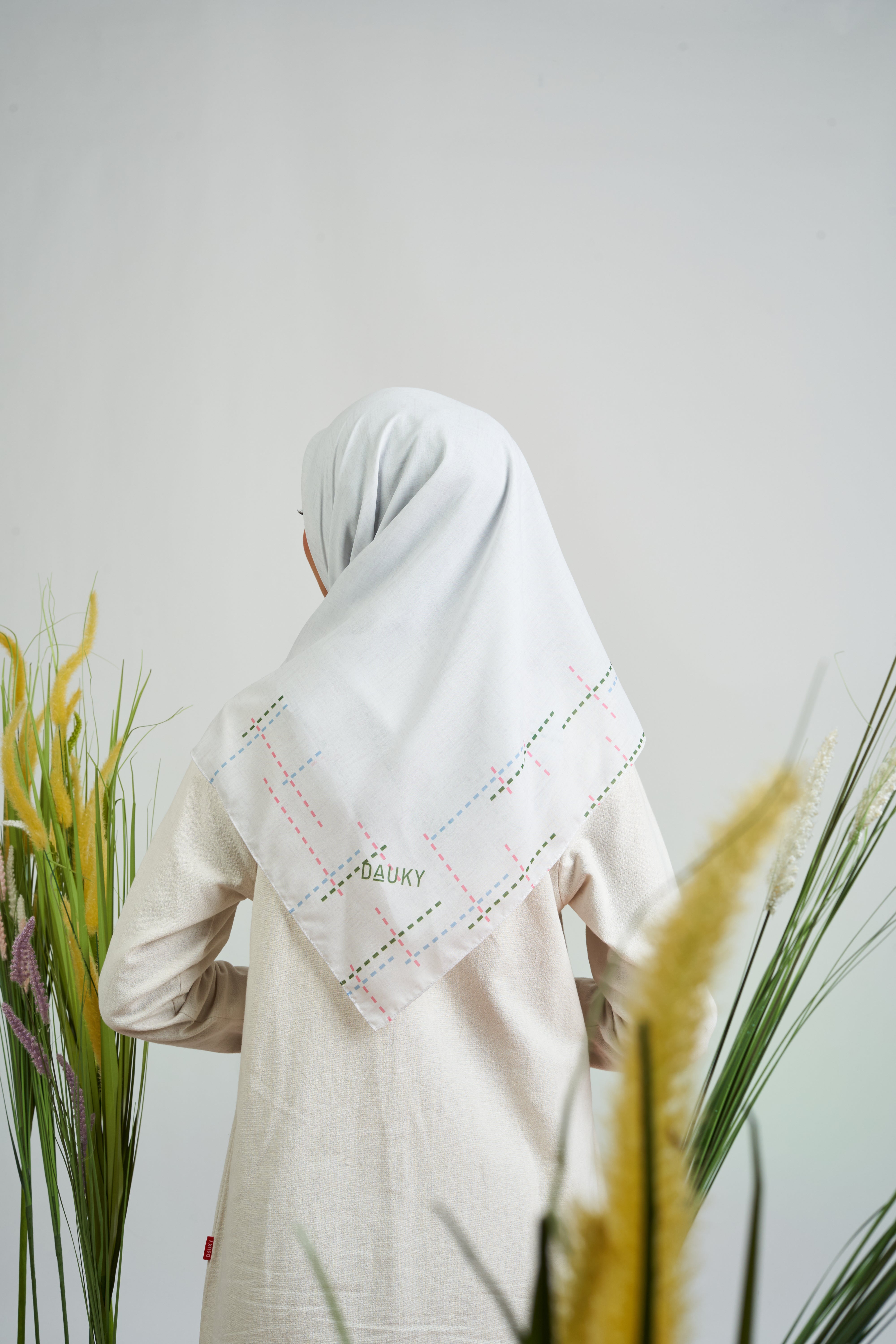 MELBOURNE LINED STITCHES SCARF - IVORY