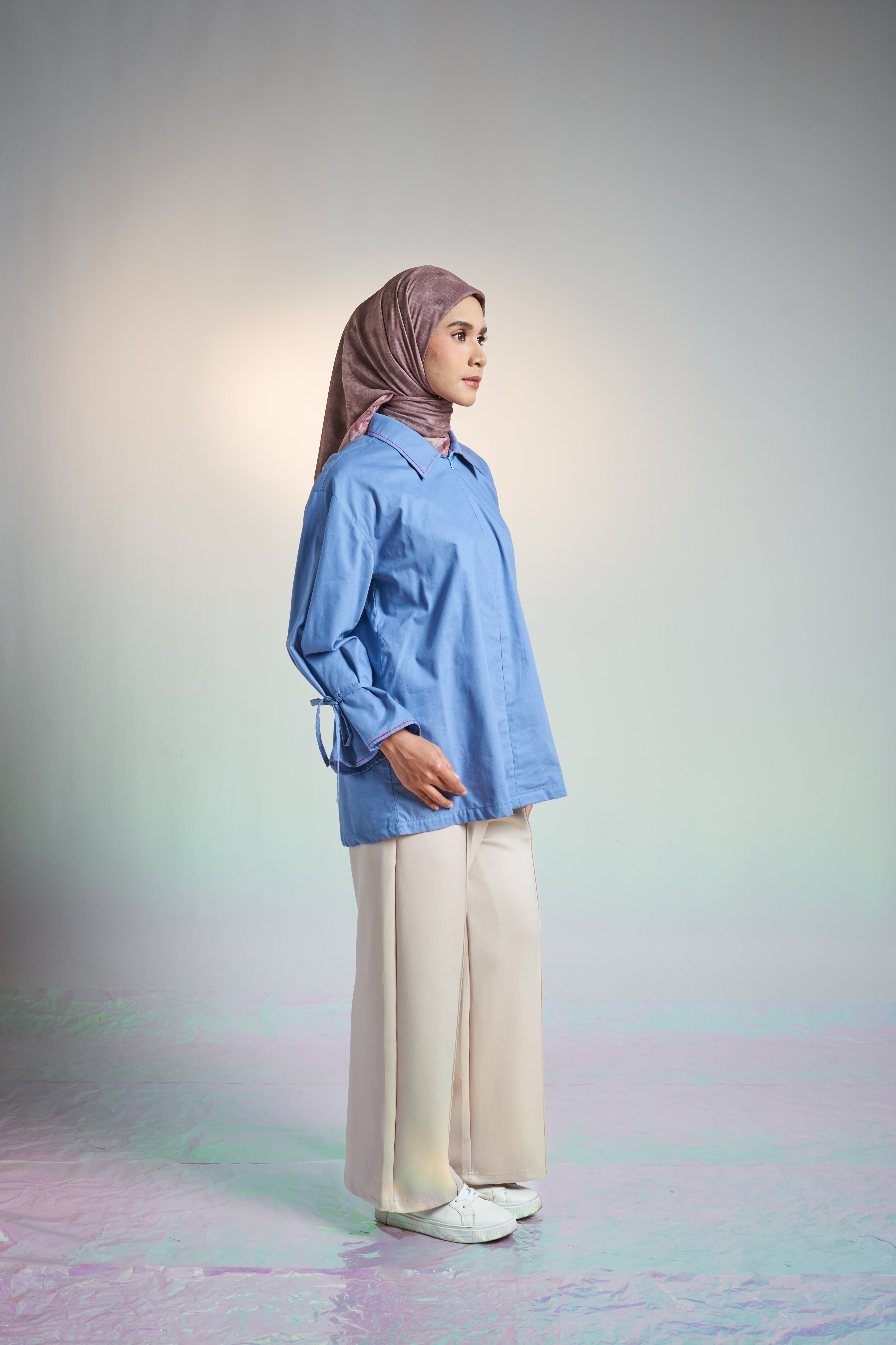 M TUNIC FLARE AIRY COTTON - DENIM