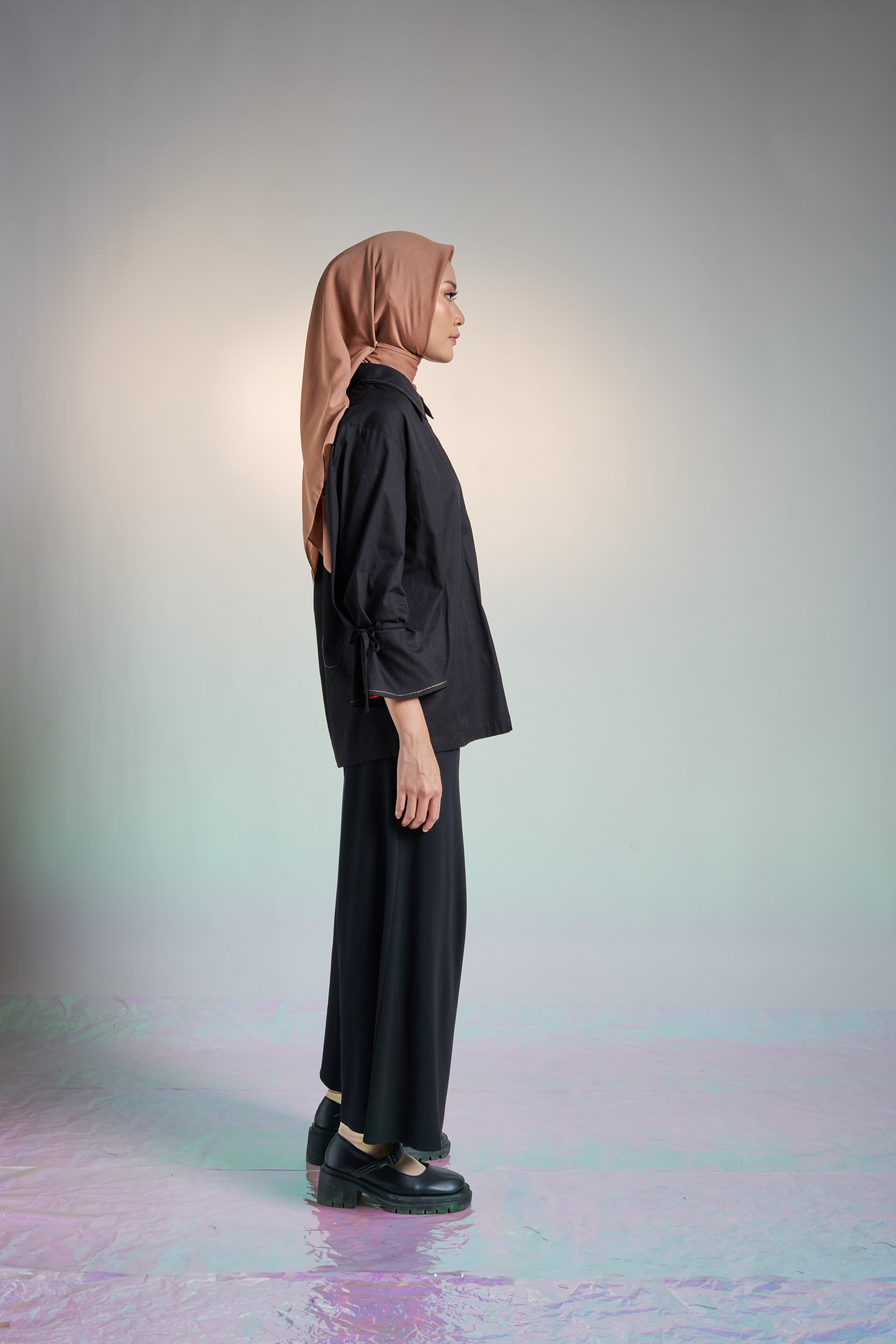 M TUNIC FLARE AIRY COTTON - BLACK