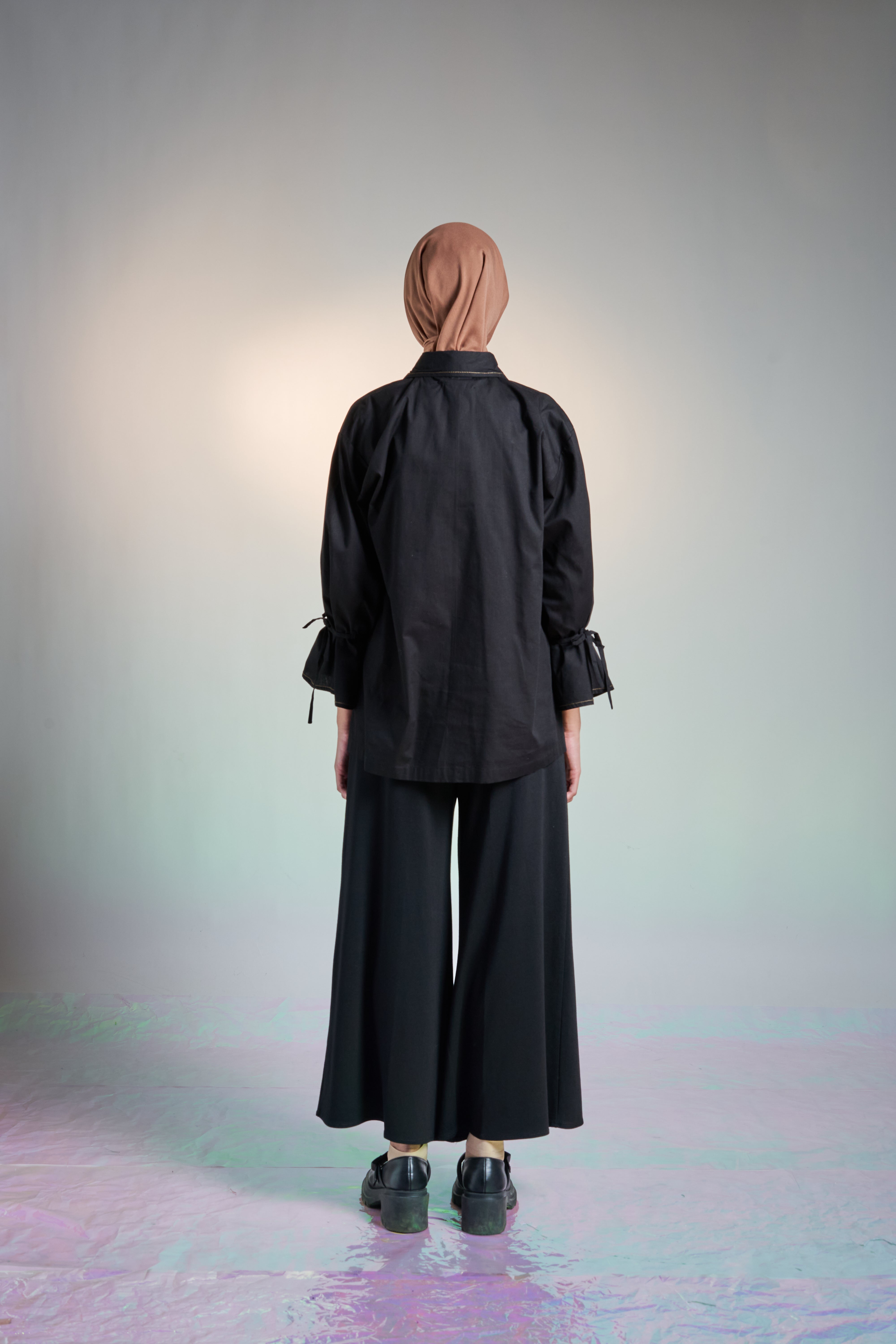 M TUNIC FLARE AIRY COTTON - BLACK