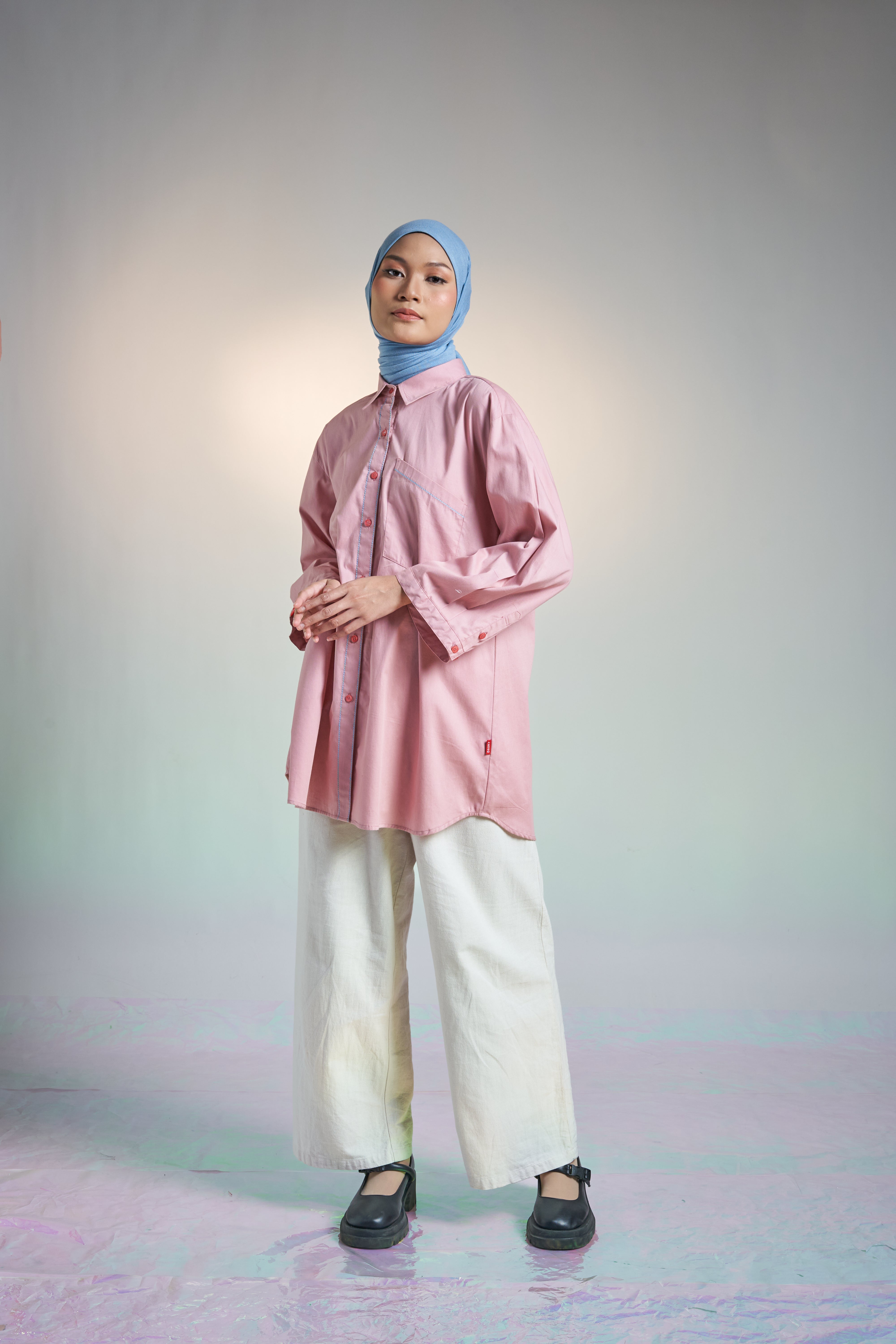 M TUNIC WIDE AIRY COTTON - DUSTY PINK