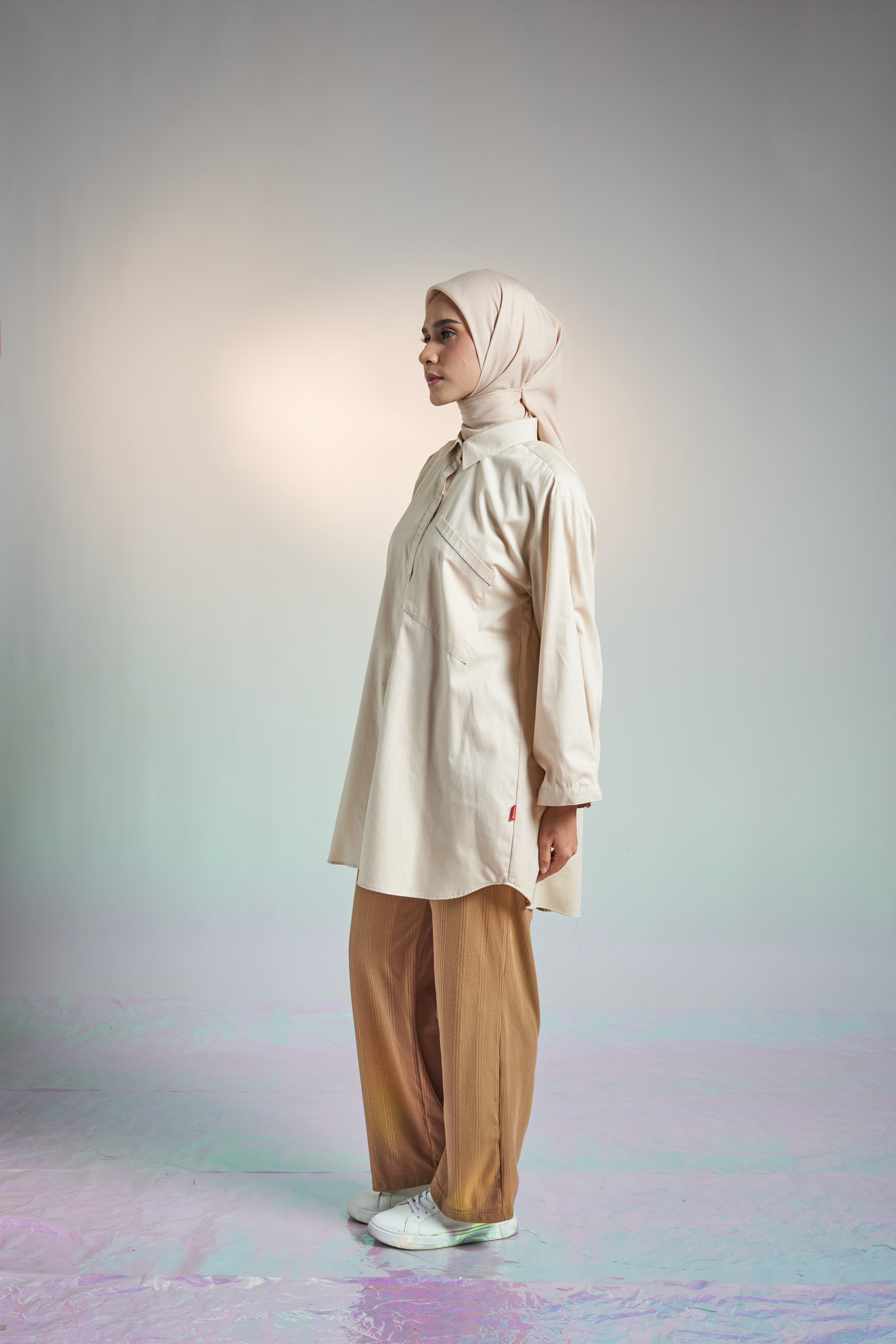 M TUNIC WIDE AIRY COTTON - CREAM