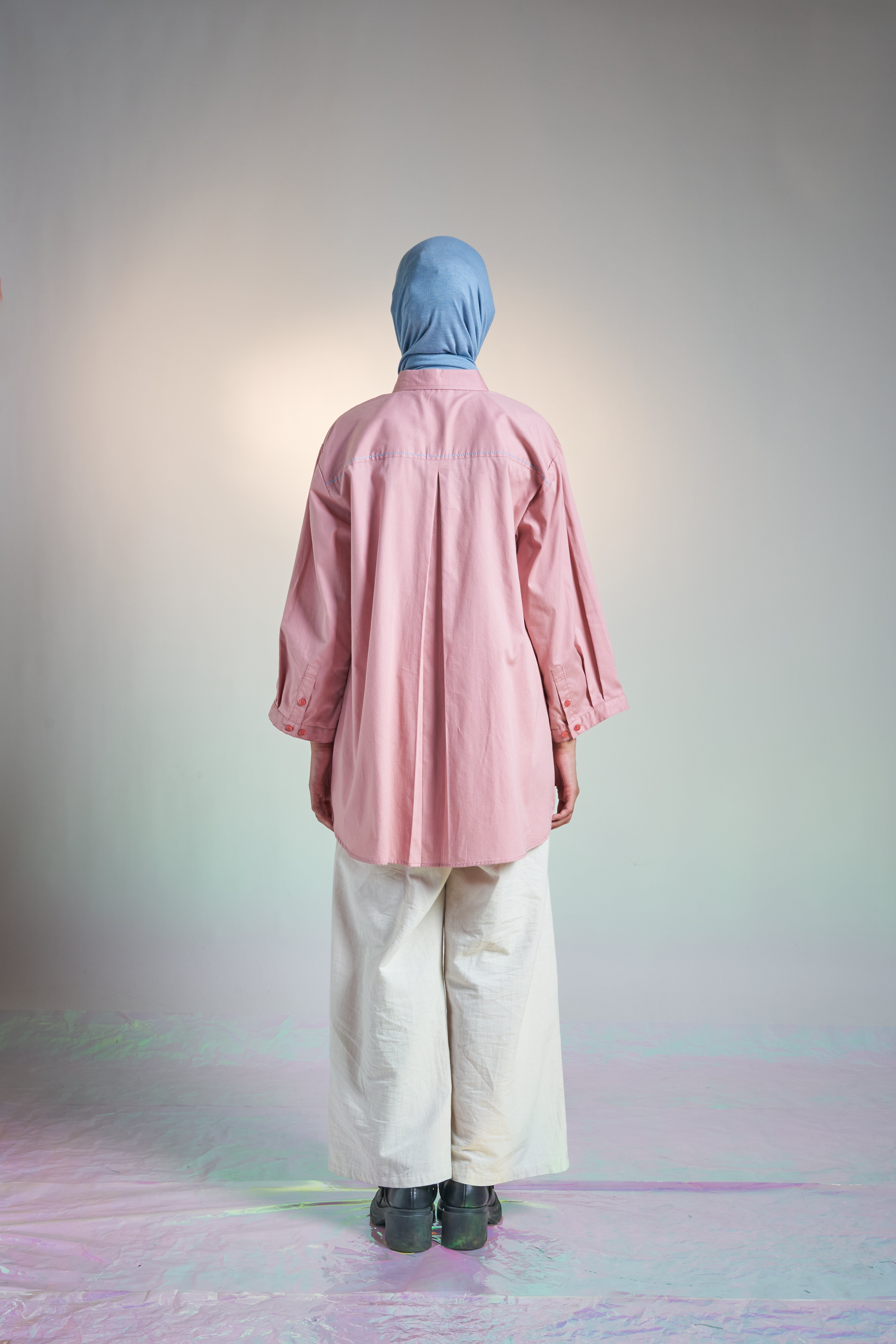 M TUNIC WIDE AIRY COTTON - DUSTY PINK