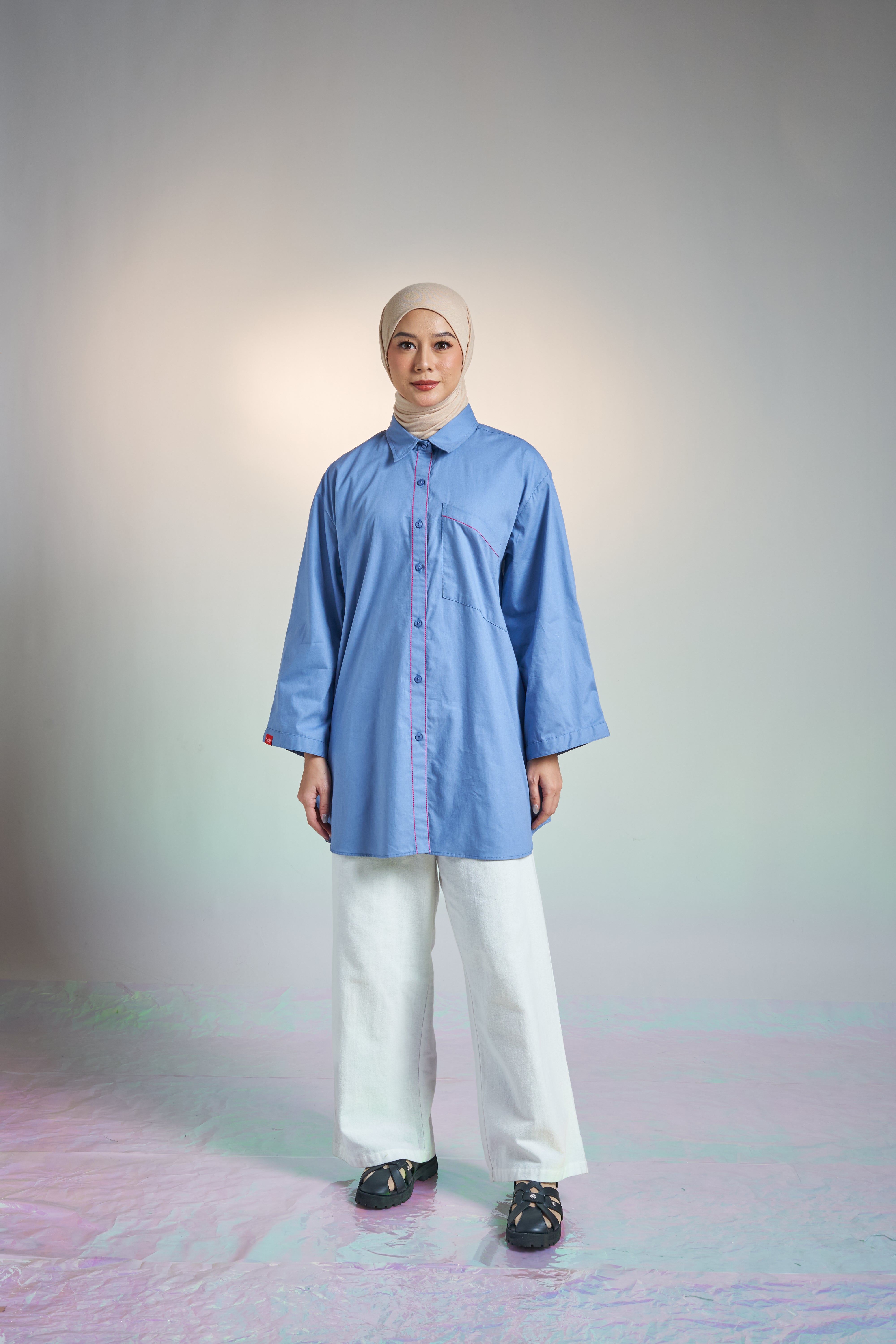 M TUNIC WIDE AIRY COTTON - DENIM