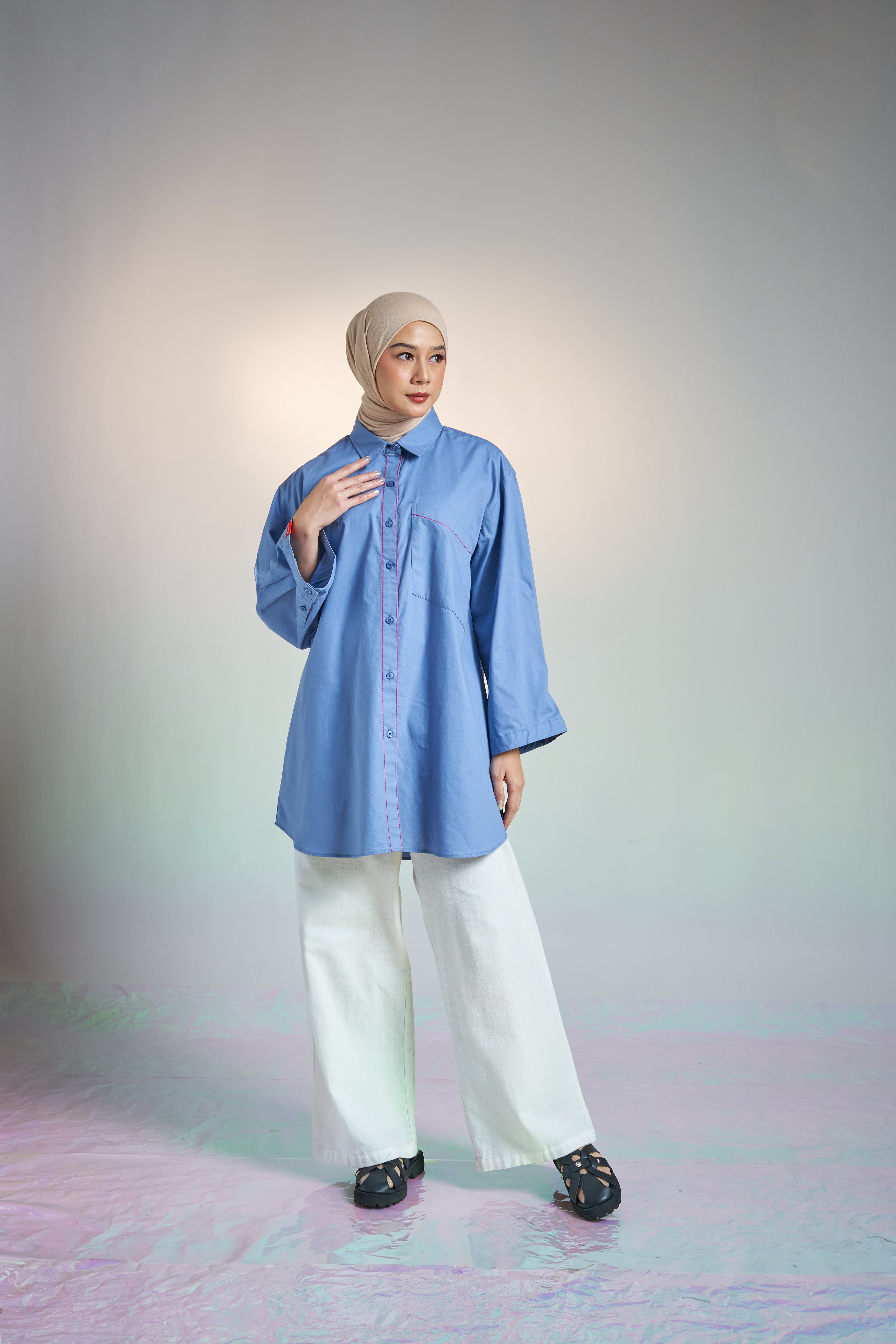 M TUNIC WIDE AIRY COTTON - DENIM