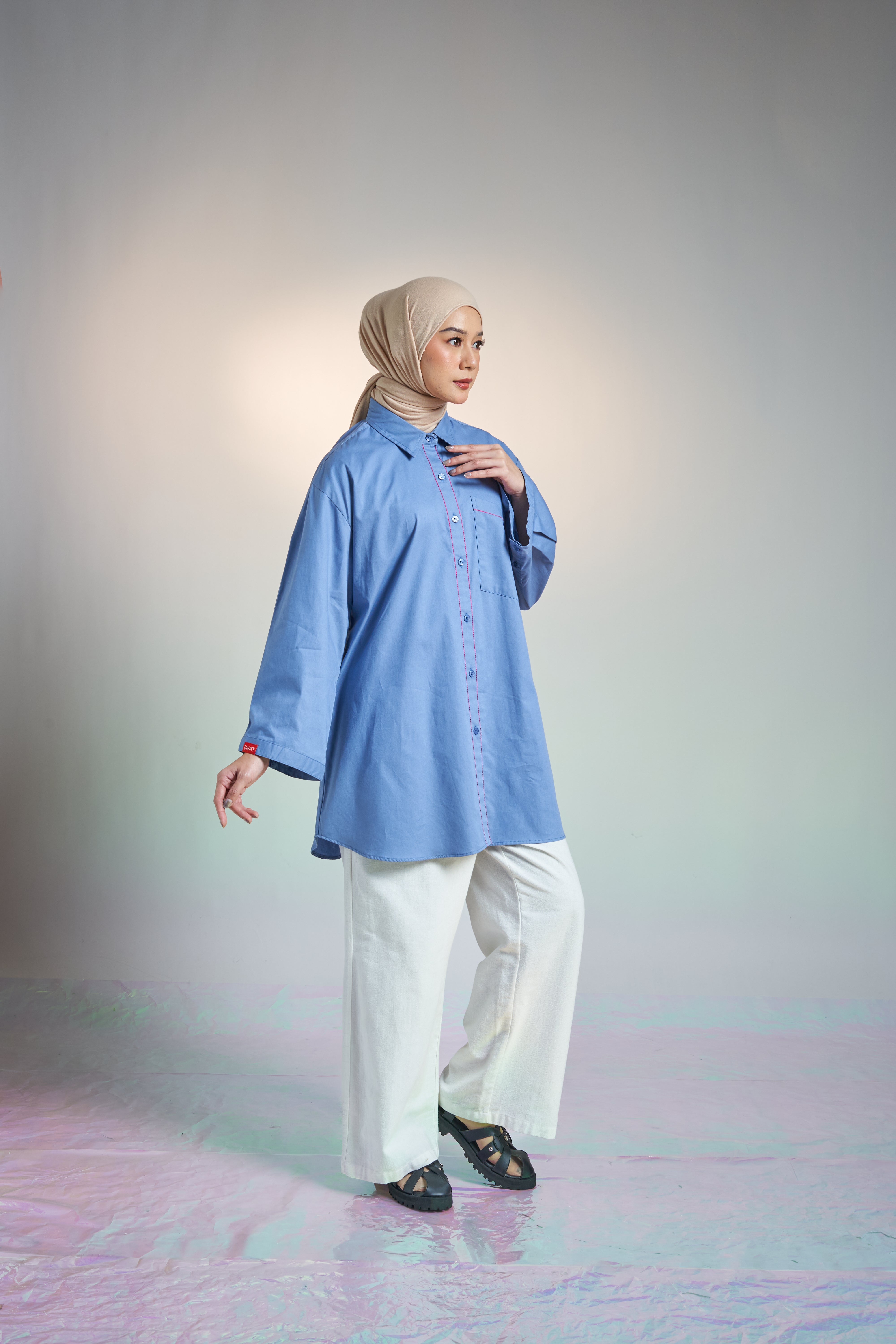 M TUNIC WIDE AIRY COTTON - DENIM