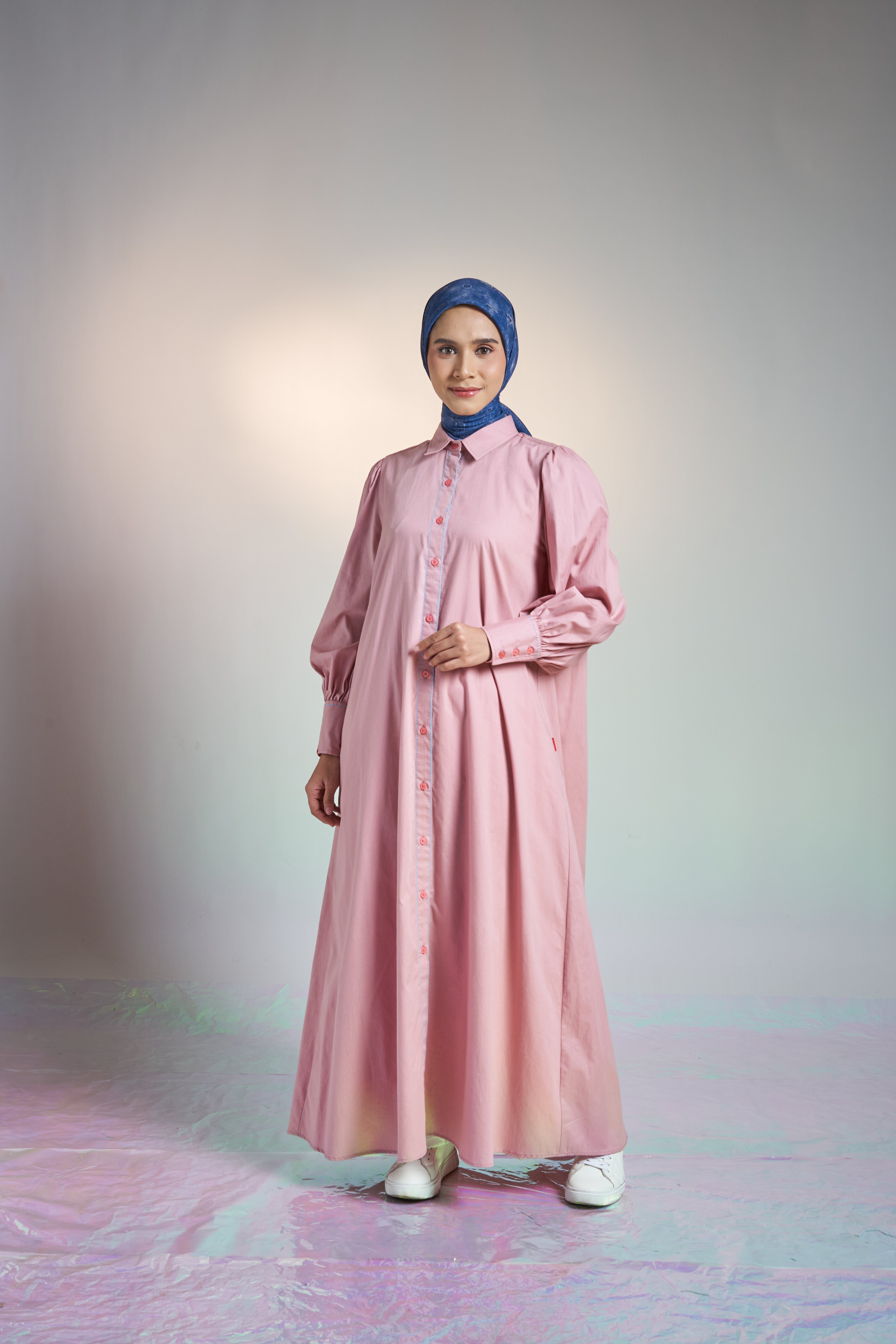 L DRESS AIRY COTTON - DUSTY PINK