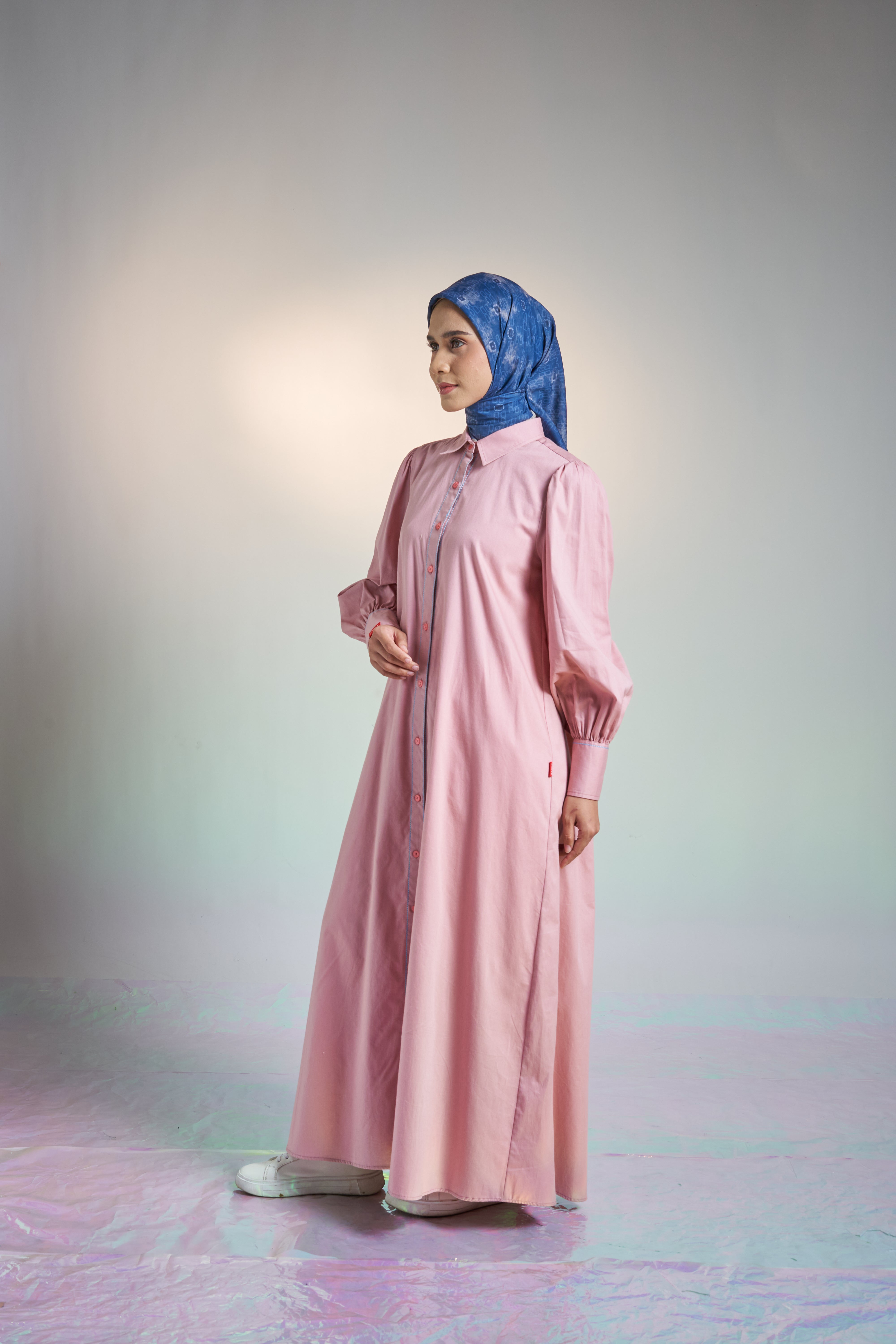 L DRESS AIRY COTTON - DUSTY PINK