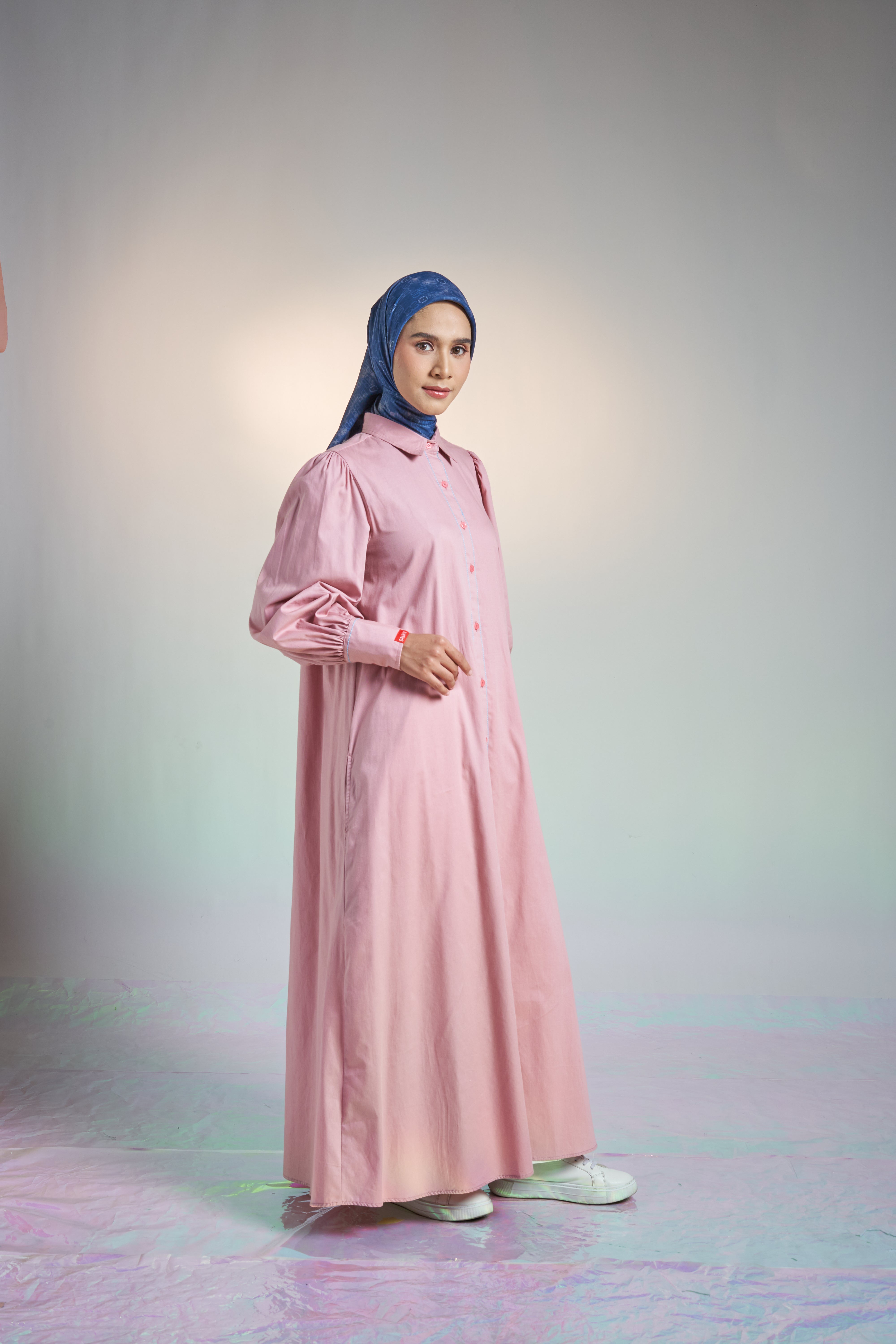 L DRESS AIRY COTTON - DUSTY PINK