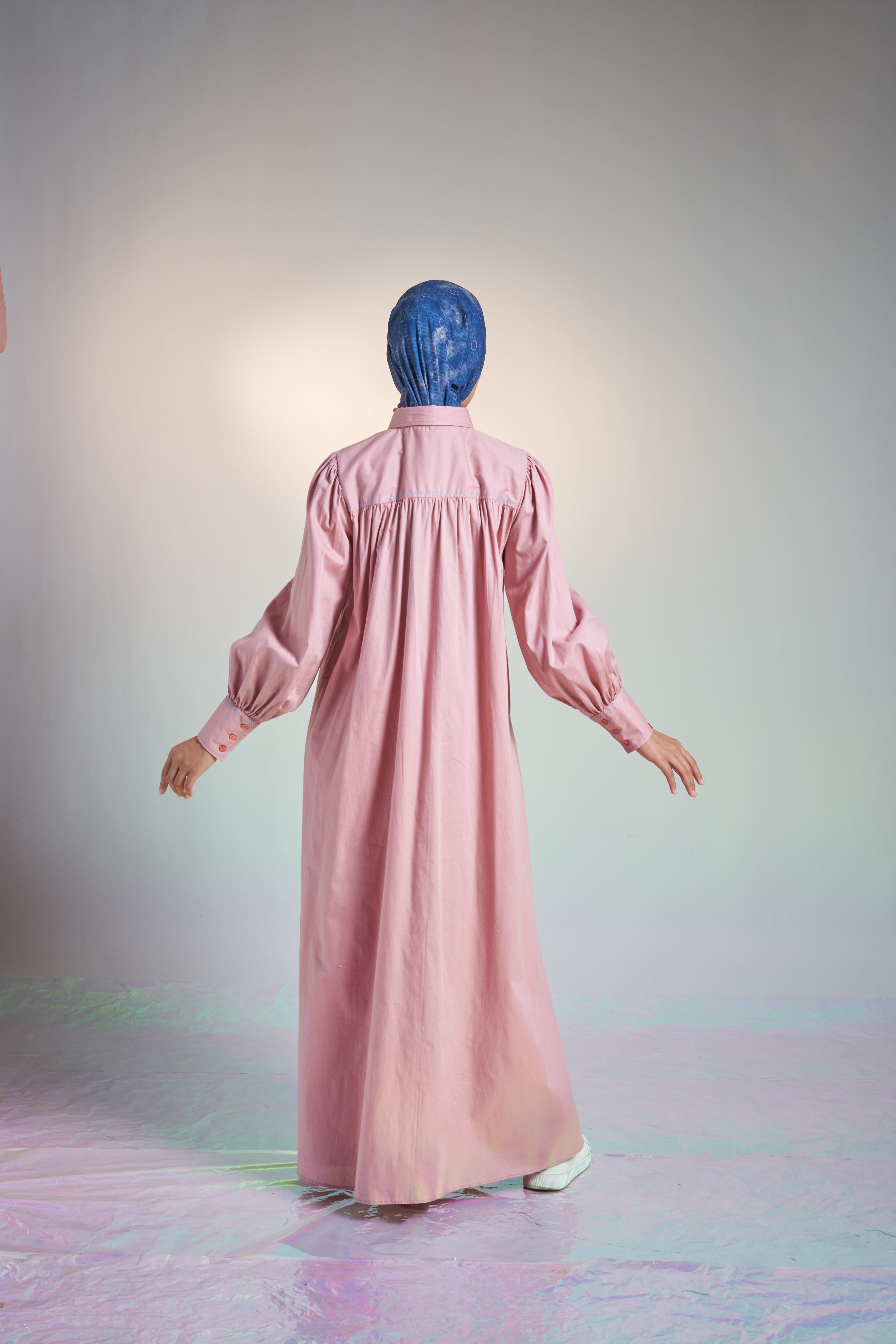 L DRESS AIRY COTTON - DUSTY PINK