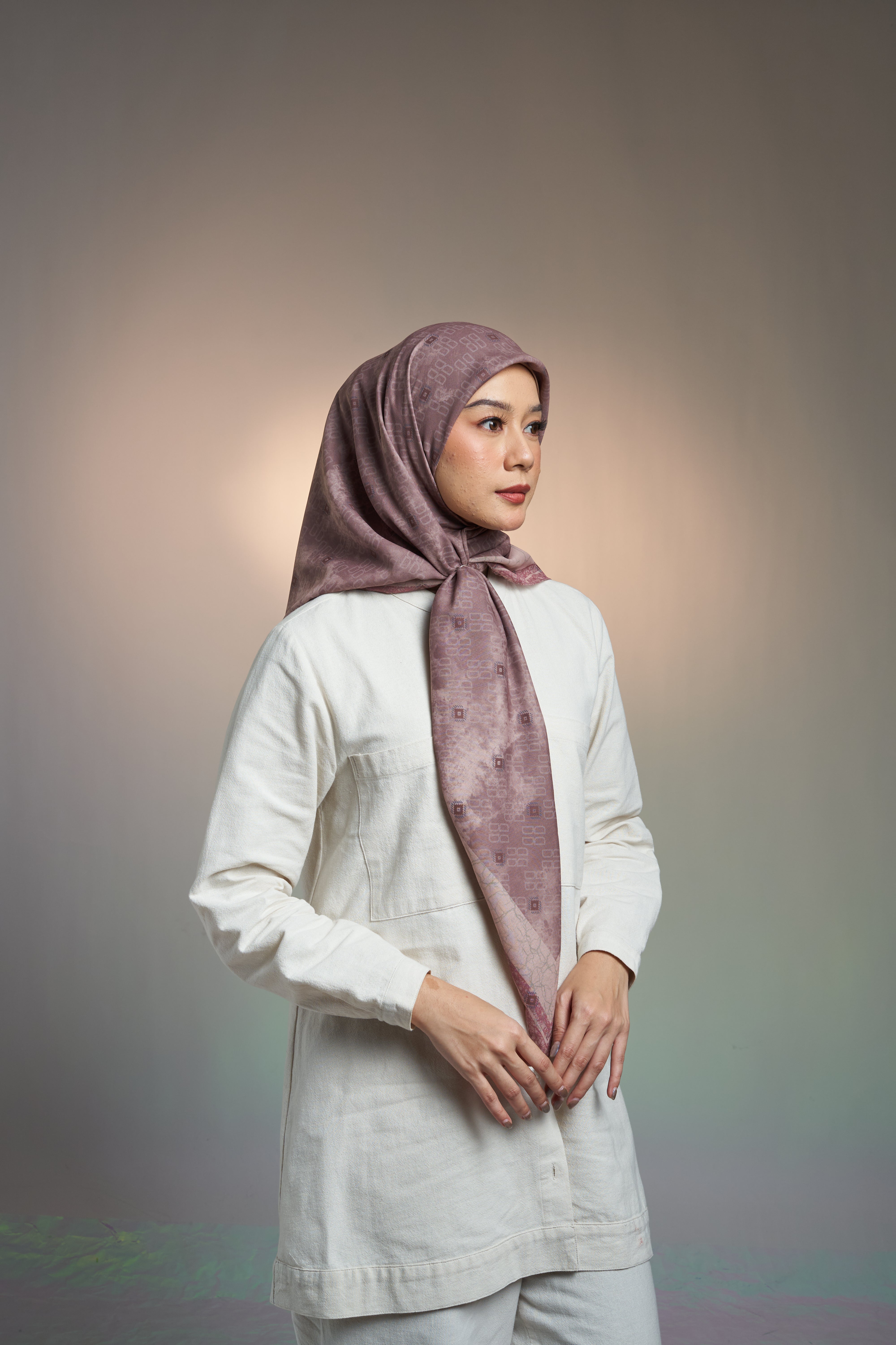 Fancy Monogram Scarf - Khaky