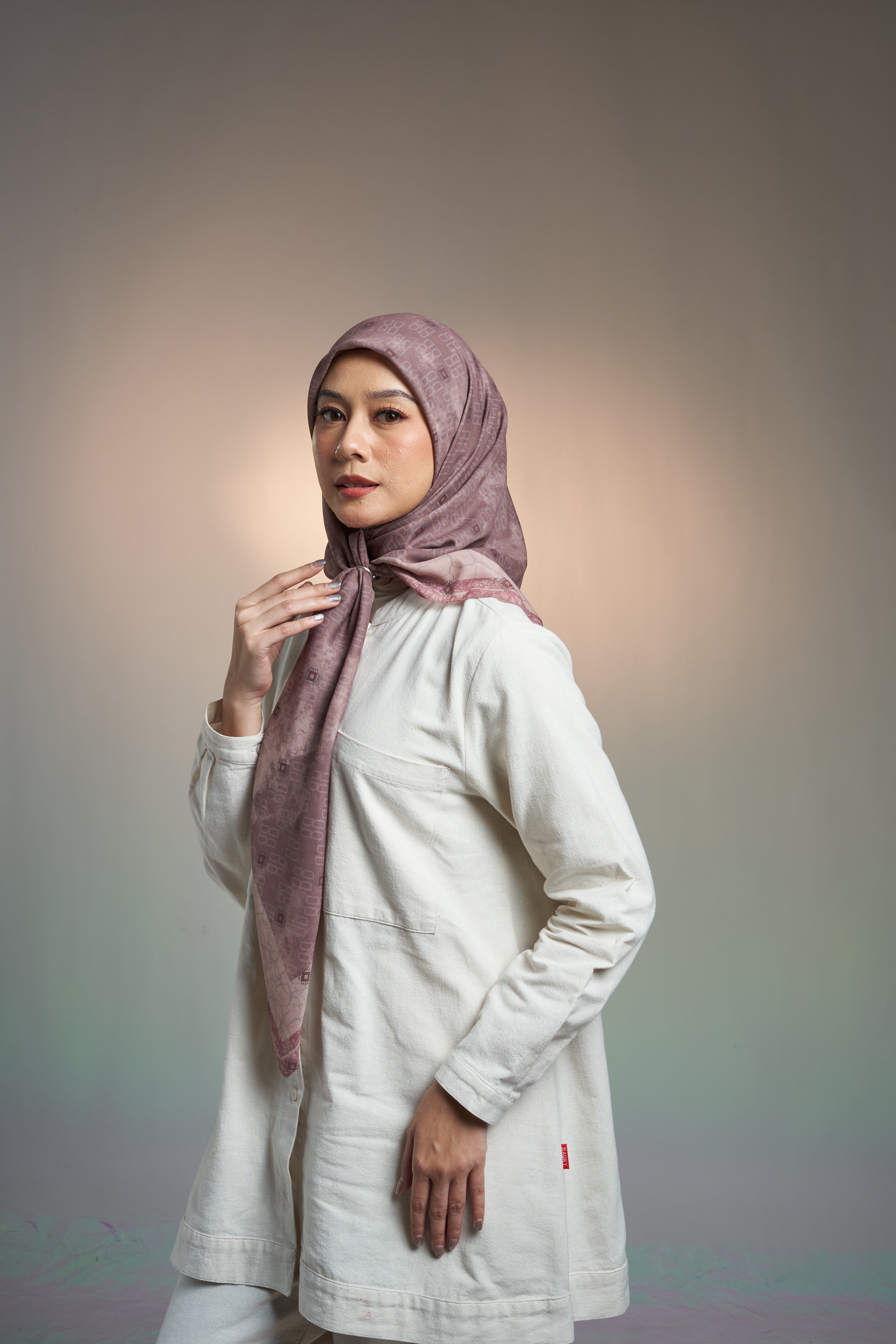 Fancy Monogram Scarf - Khaky