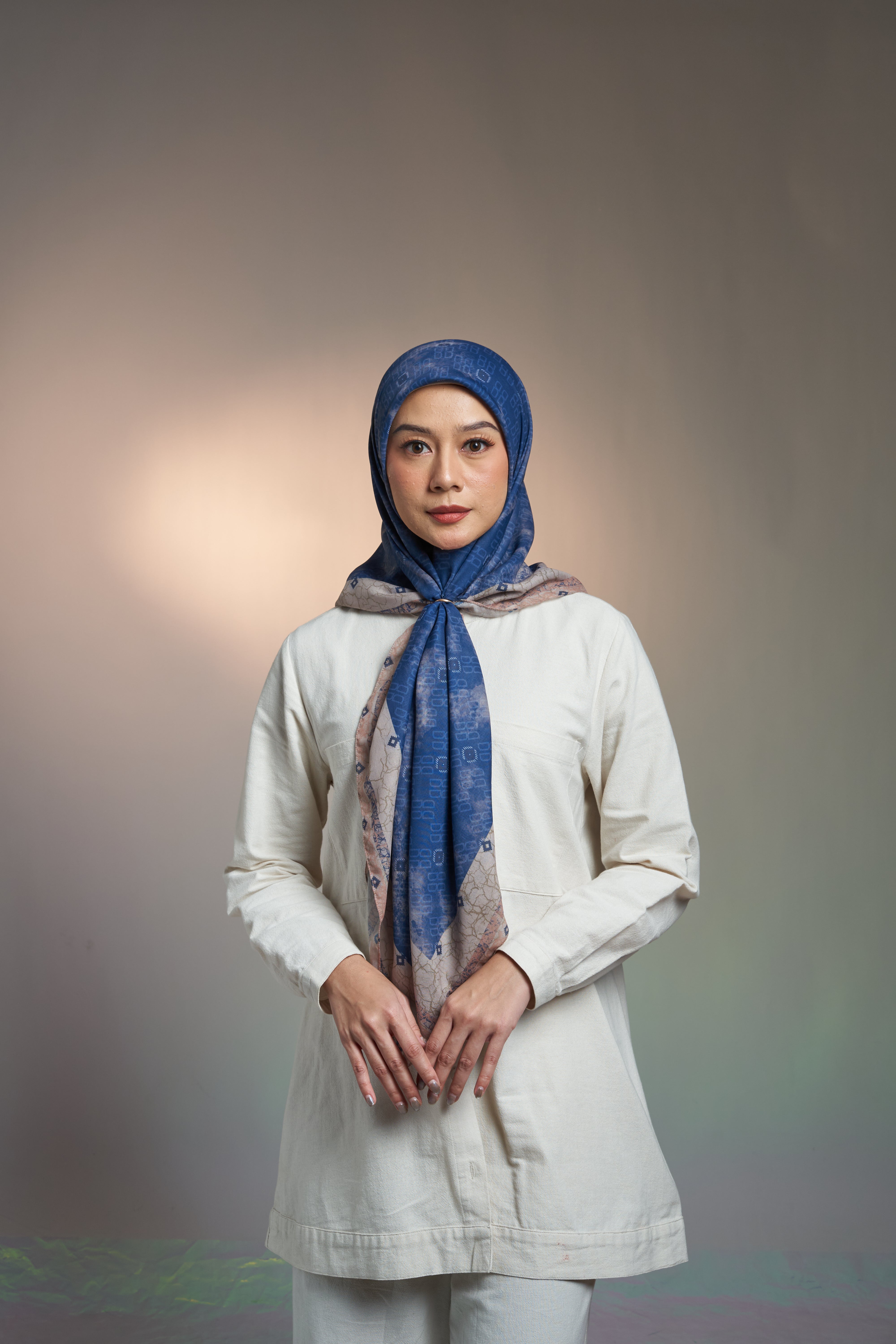 Fancy Monogram Scarf - Navy