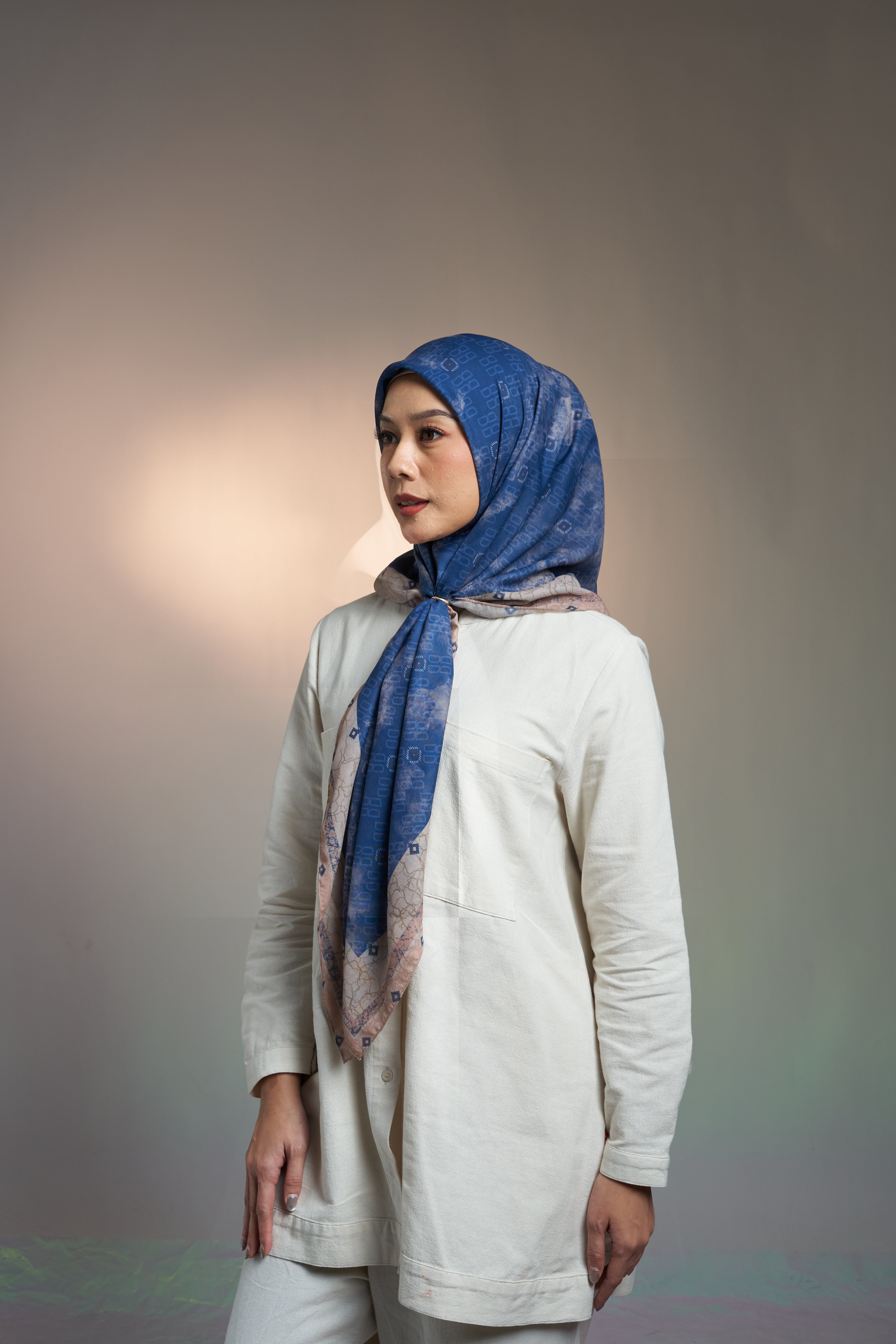 Fancy Monogram Scarf - Navy