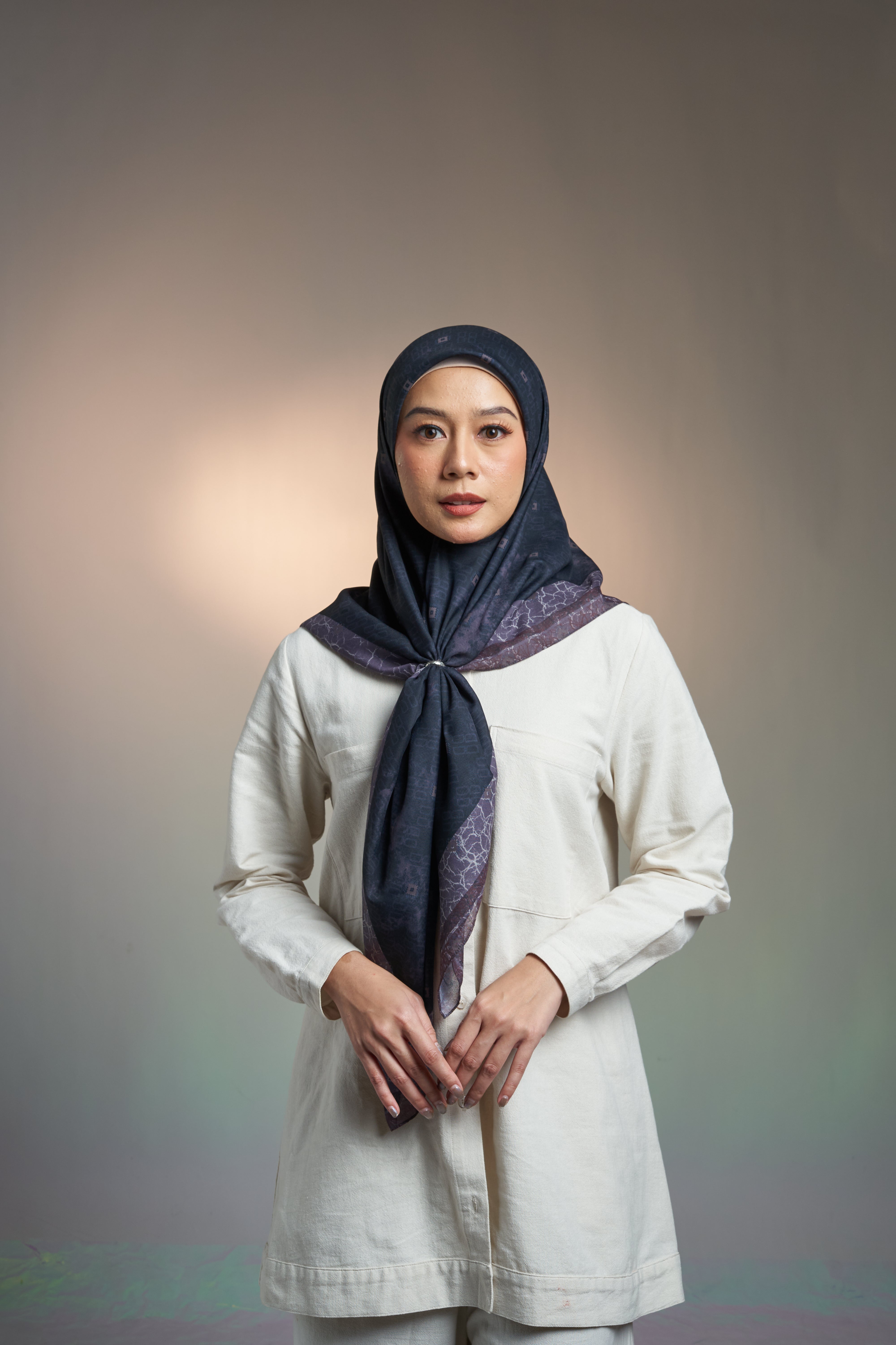 Fancy Monogram Scarf - Black