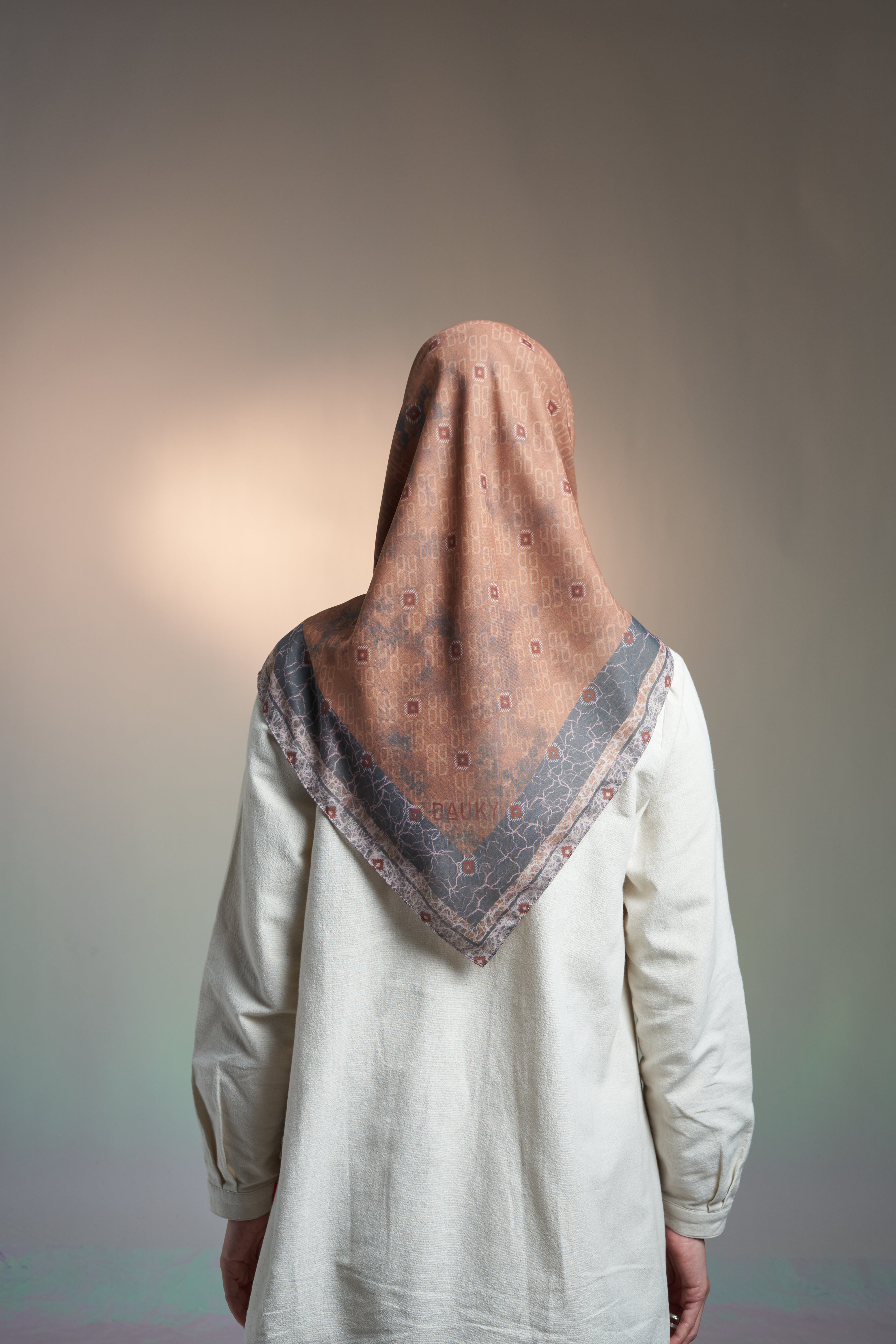 Fancy Monogram Scarf - Camel