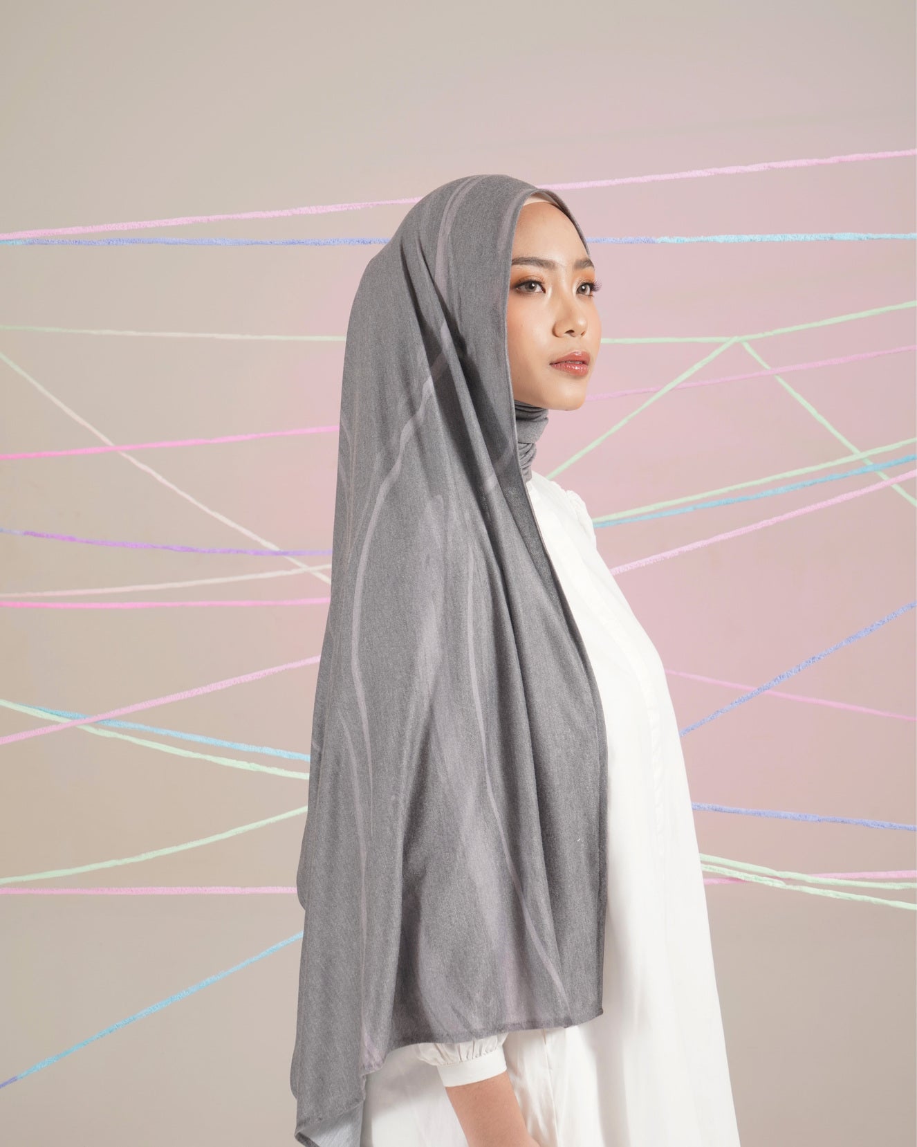 ABSTRACT PAINT PASHMINA - CHARCOAL