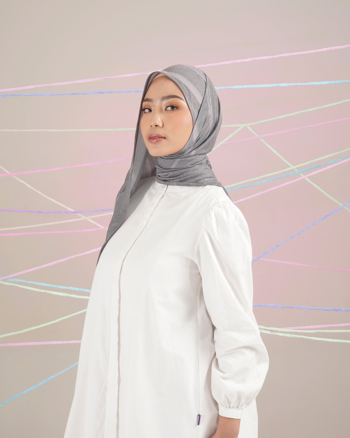ABSTRACT PAINT PASHMINA - CHARCOAL