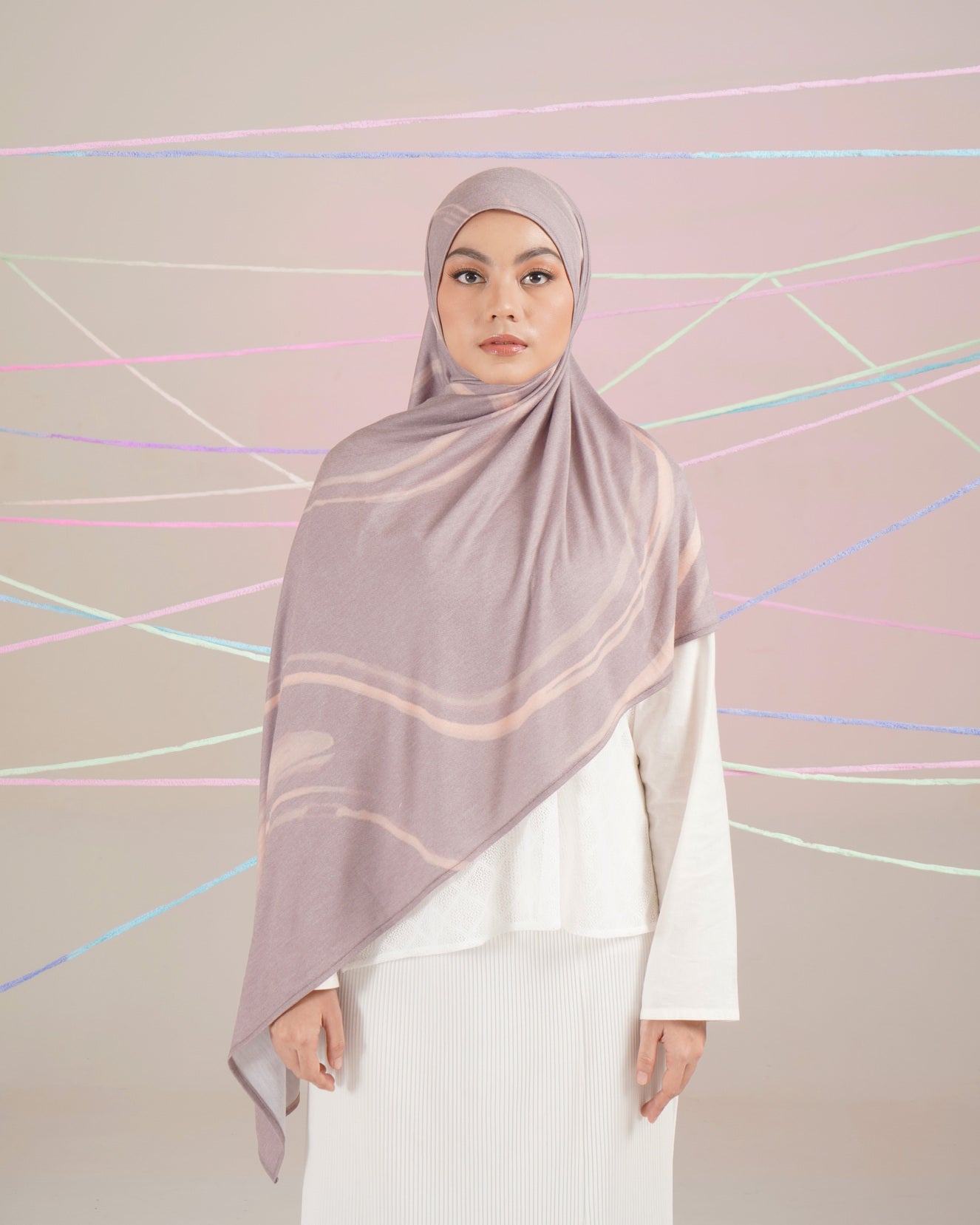 ABSTRACT PAINT PASHMINA - LATTE